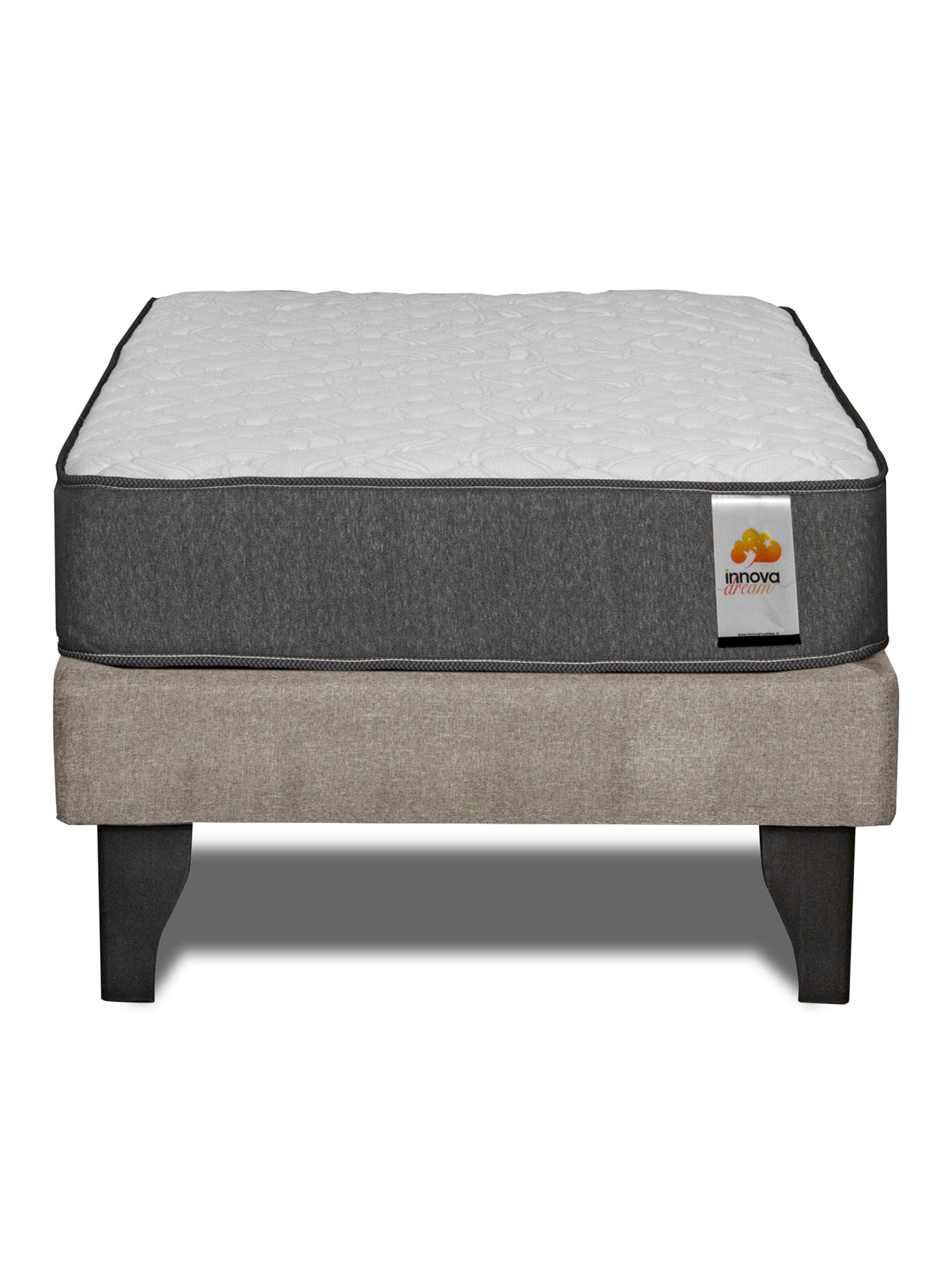 Cama Europea Silver 1 Plaza + Respaldo Beige-2