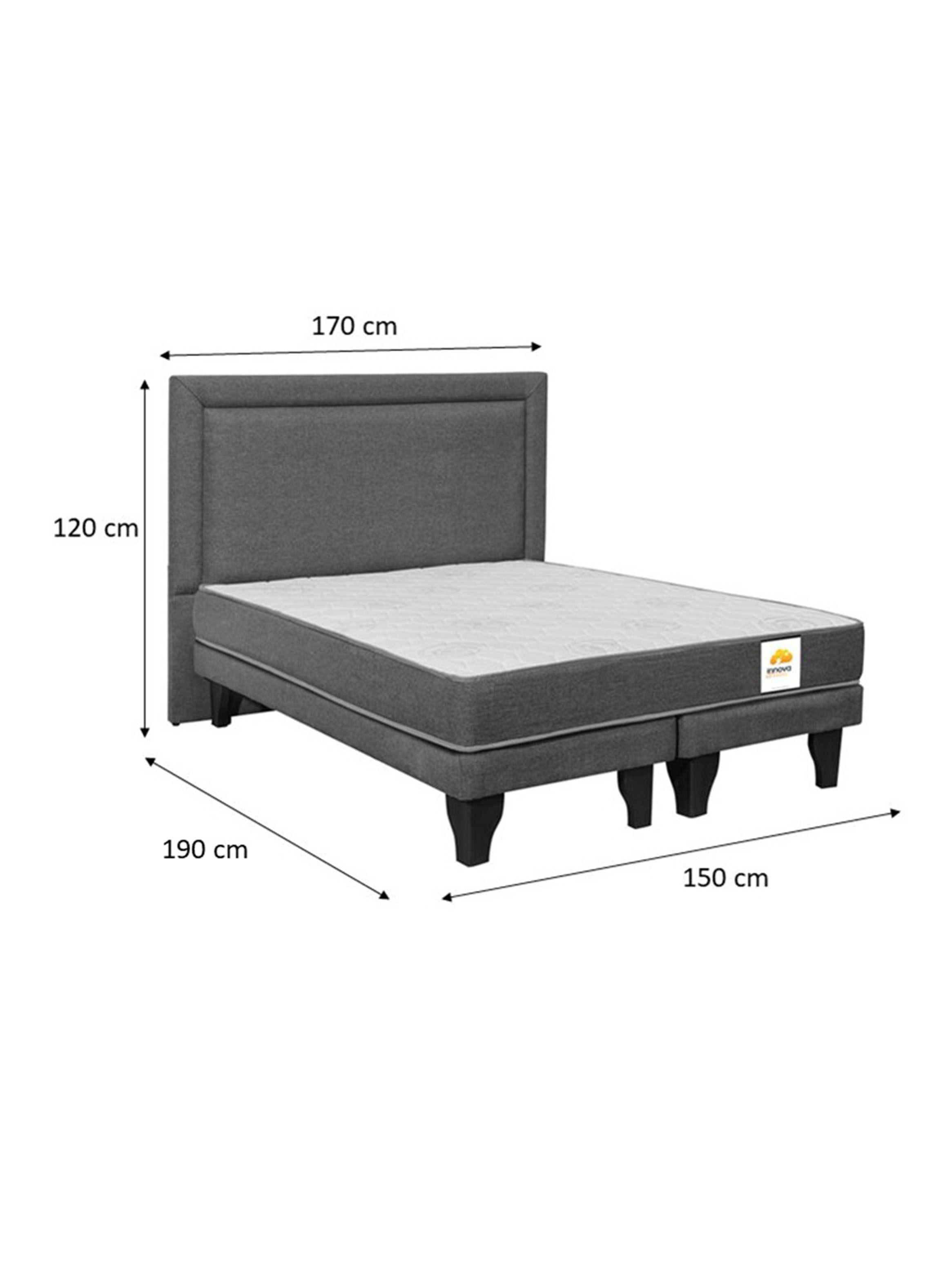 Cama Europea Silver 2 Plazas Base Dividida + Respaldo Beige-1