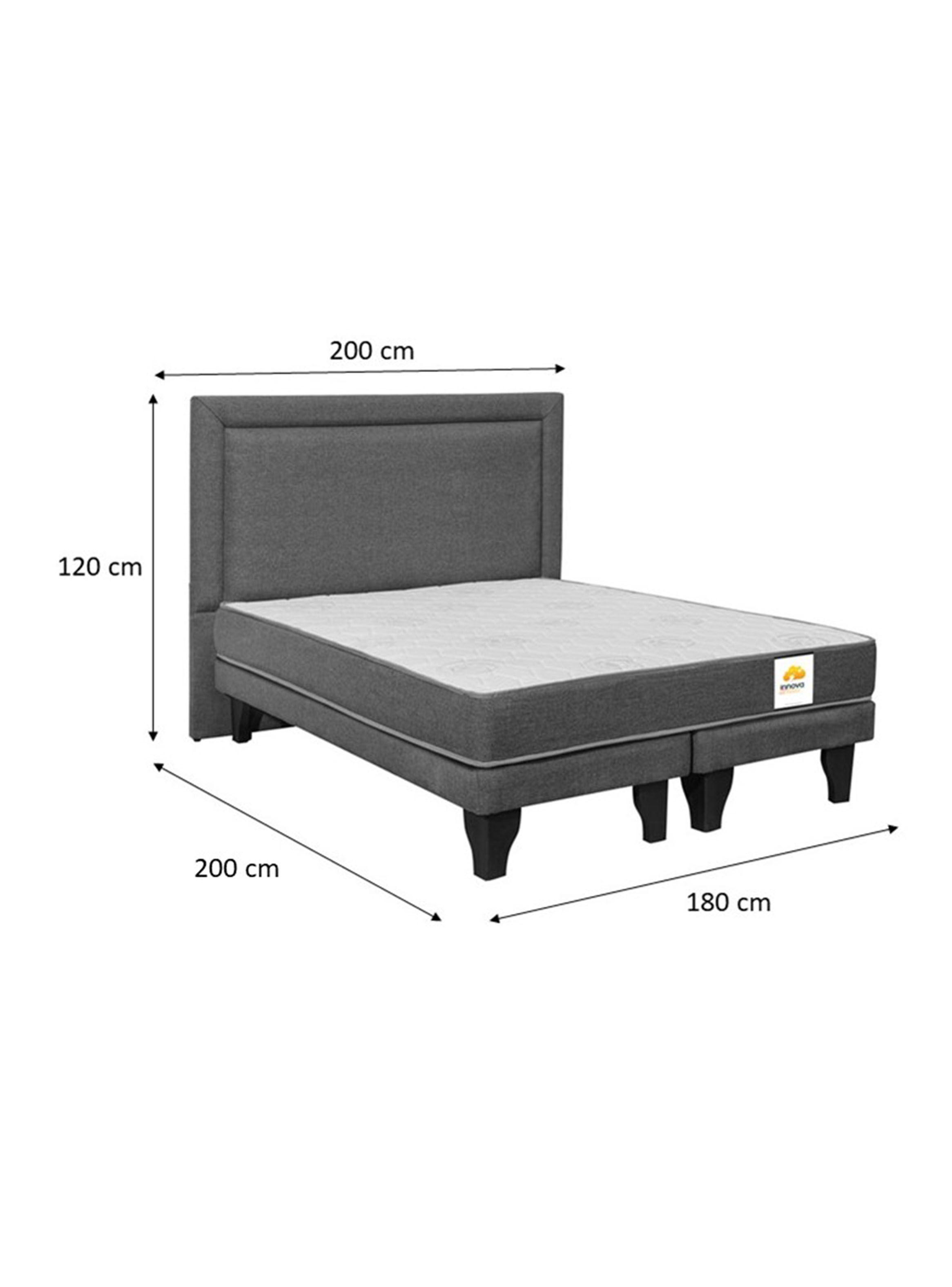 Cama Europea Silver King + Respaldo Azul-1
