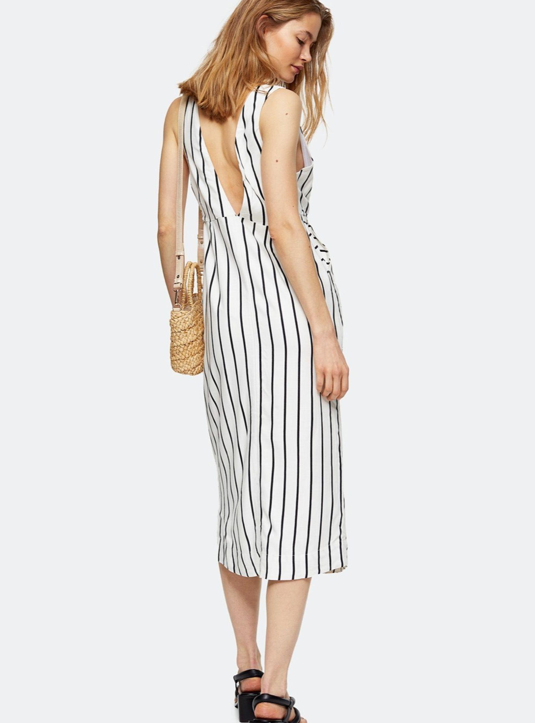 Vestido Ivory Stripe Pinafore Midi-3