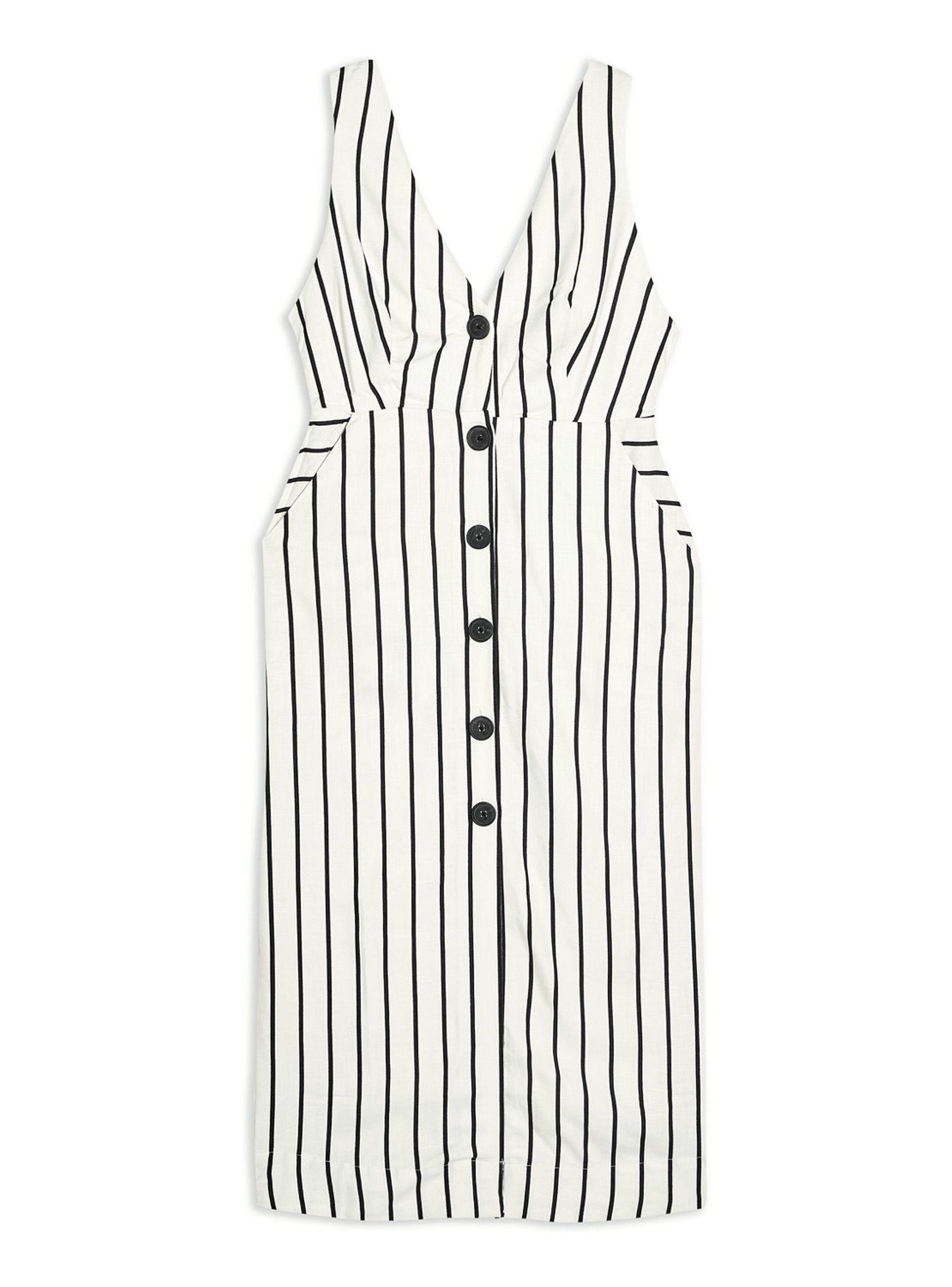 Vestido Ivory Stripe Pinafore Midi-1
