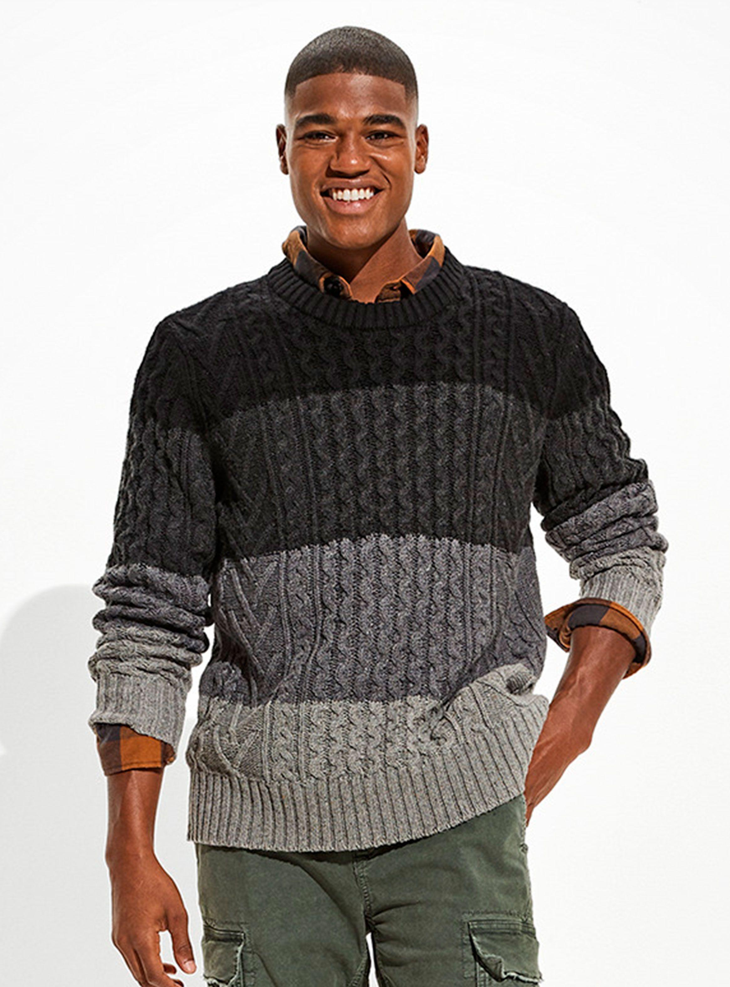 Sweater Super Soft Color-Block Crew Neck-0