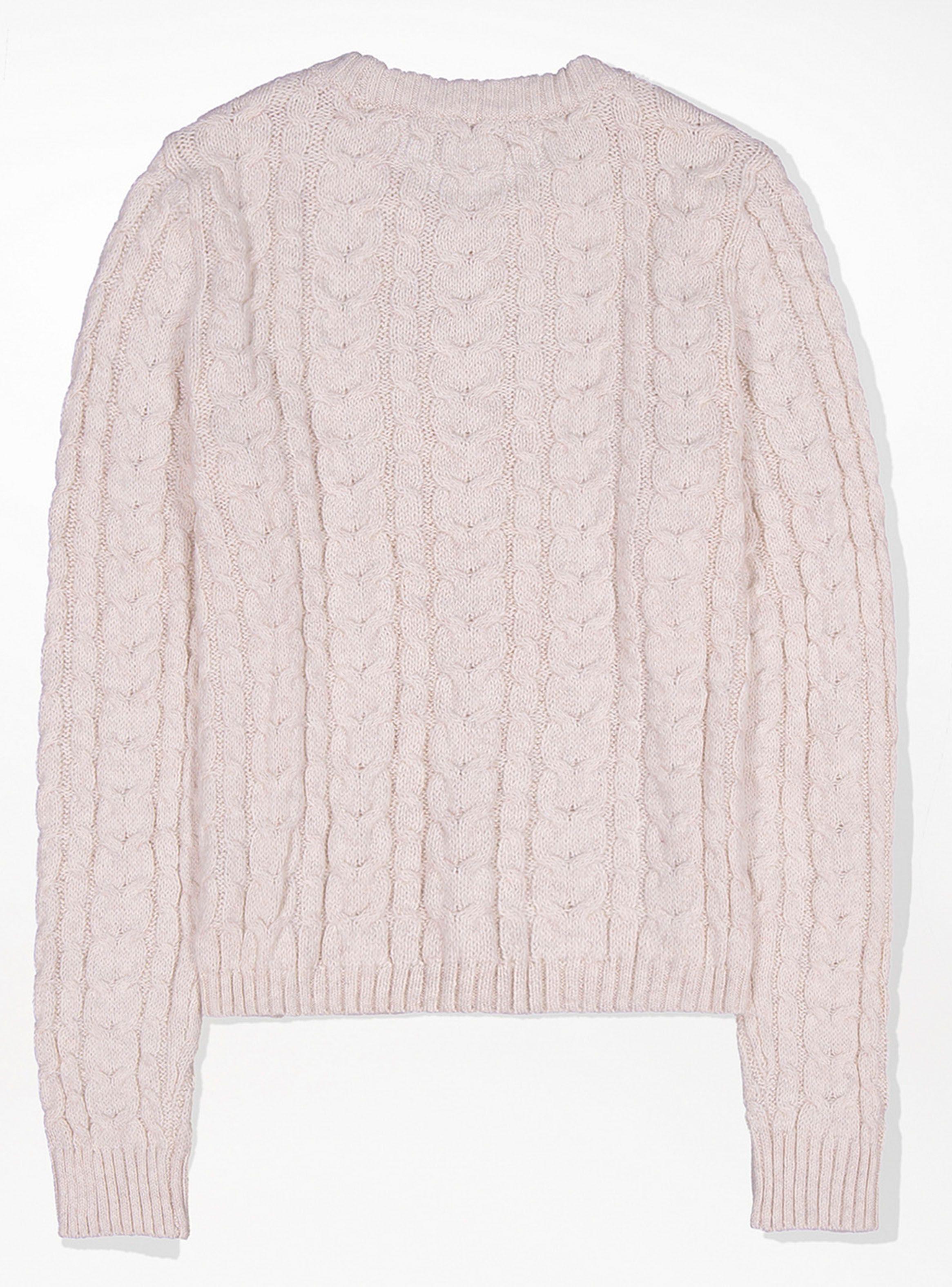 Sweater Cable Knit Crew Neck-1
