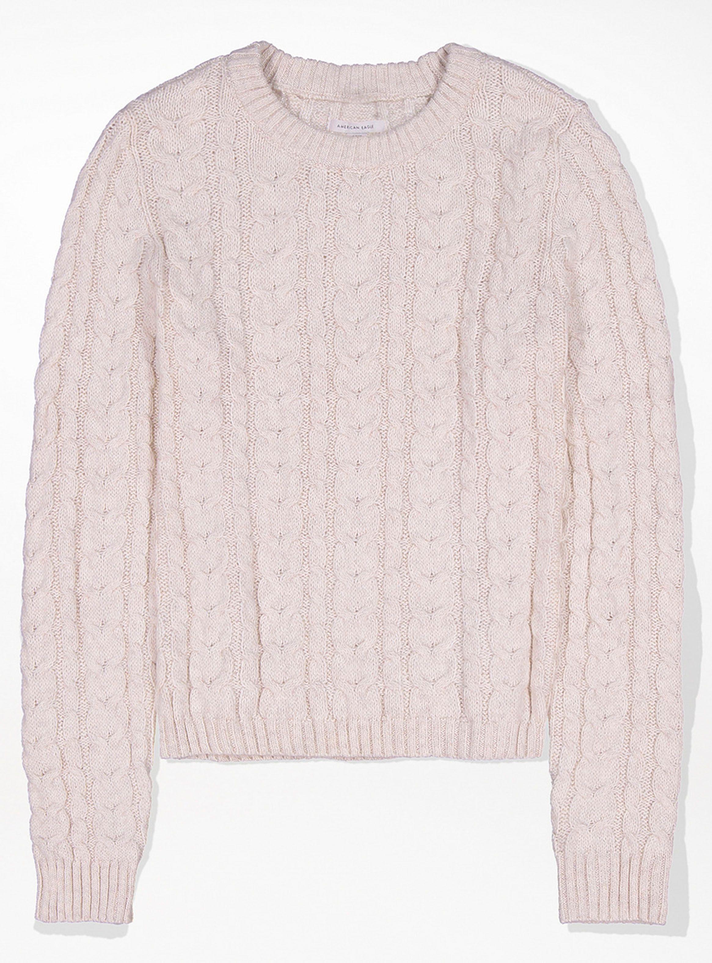 Sweater Cable Knit Crew Neck-0