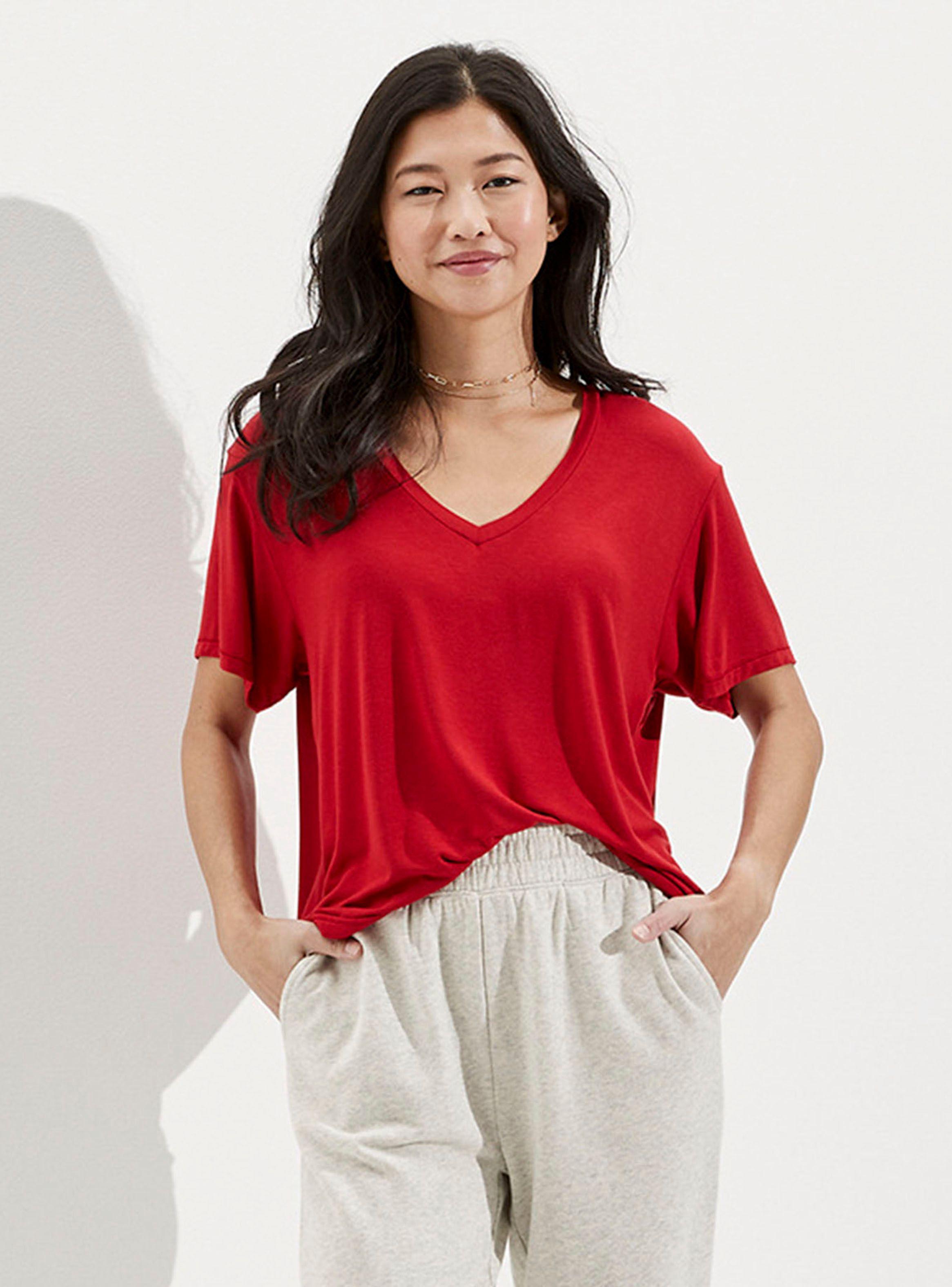 Polera Modelo Oversized Soft & Sexy V-Neck-0