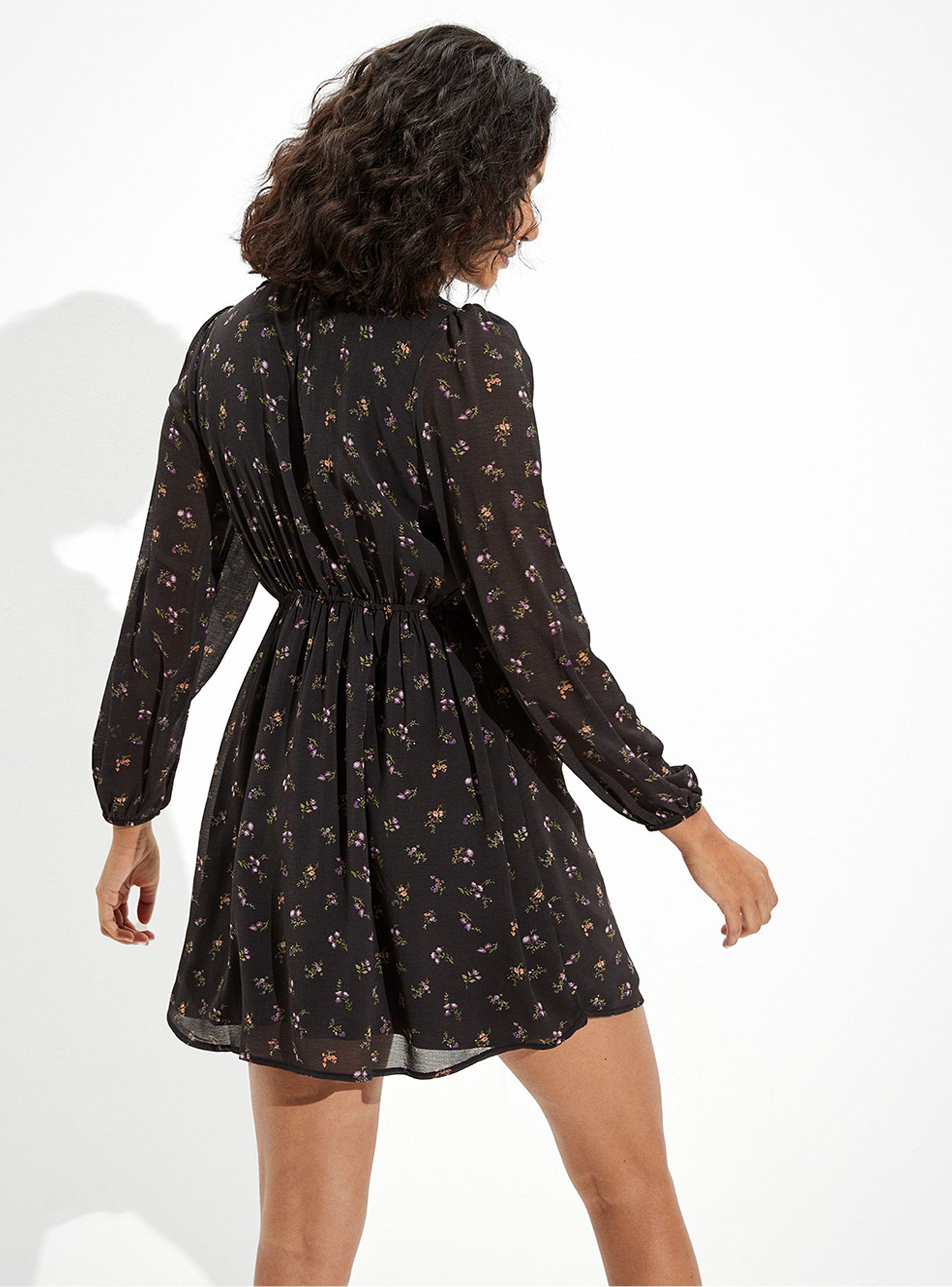 Vestido Floral Ruffle Cuello en V-1