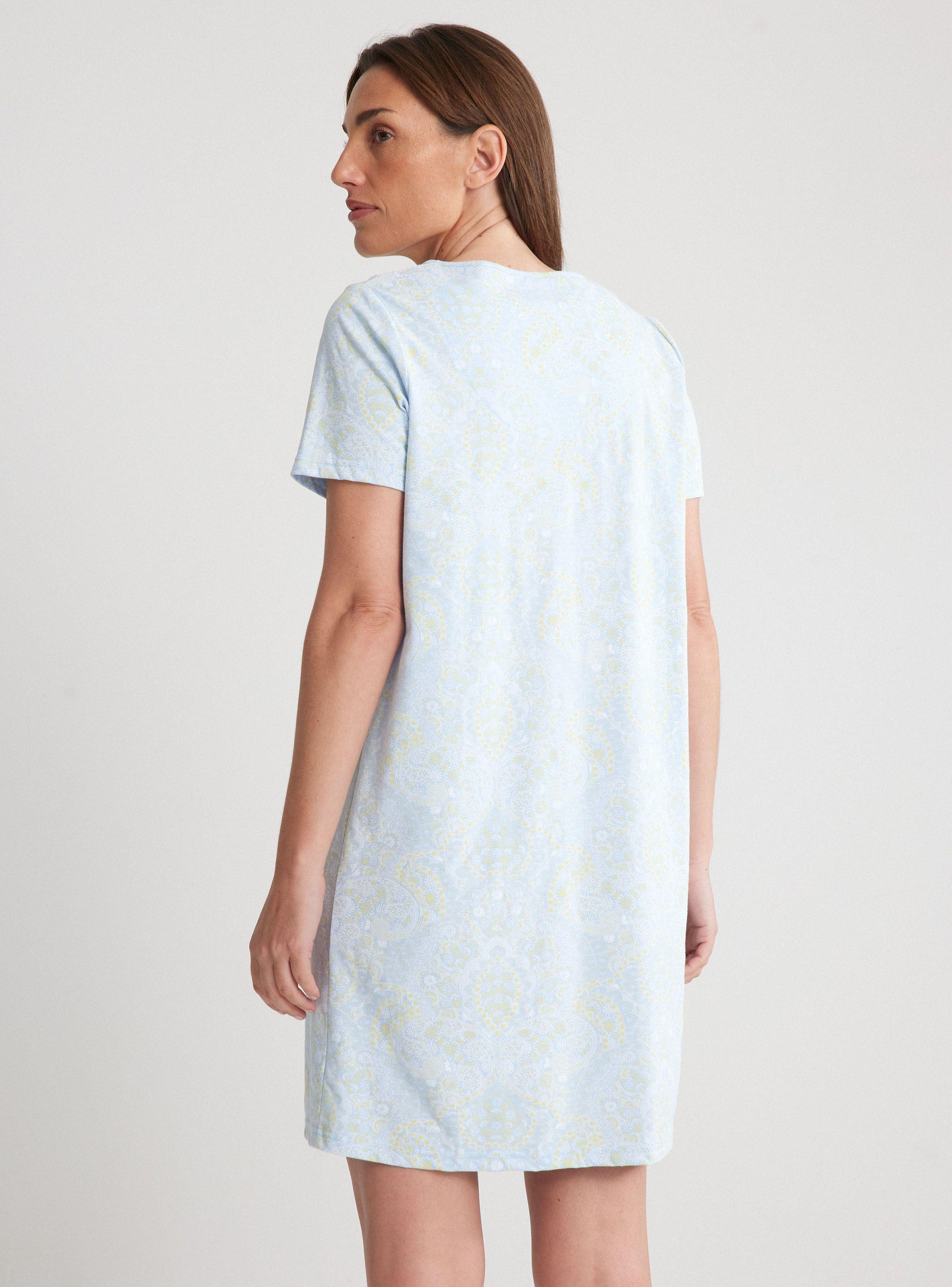Camisa De Dormir Full Print con Detalle En Cuello-1
