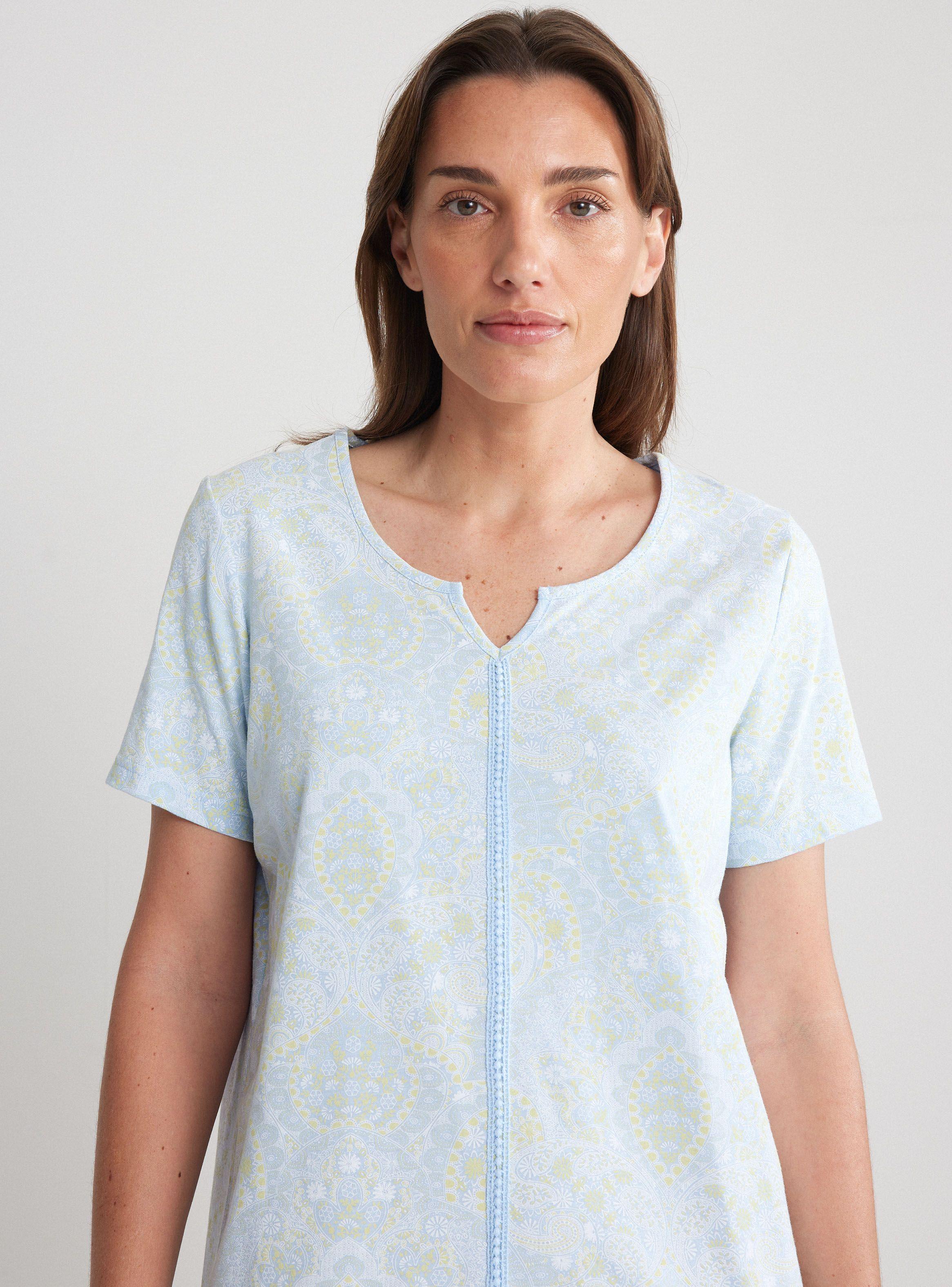 Camisa De Dormir Full Print con Detalle En Cuello-2