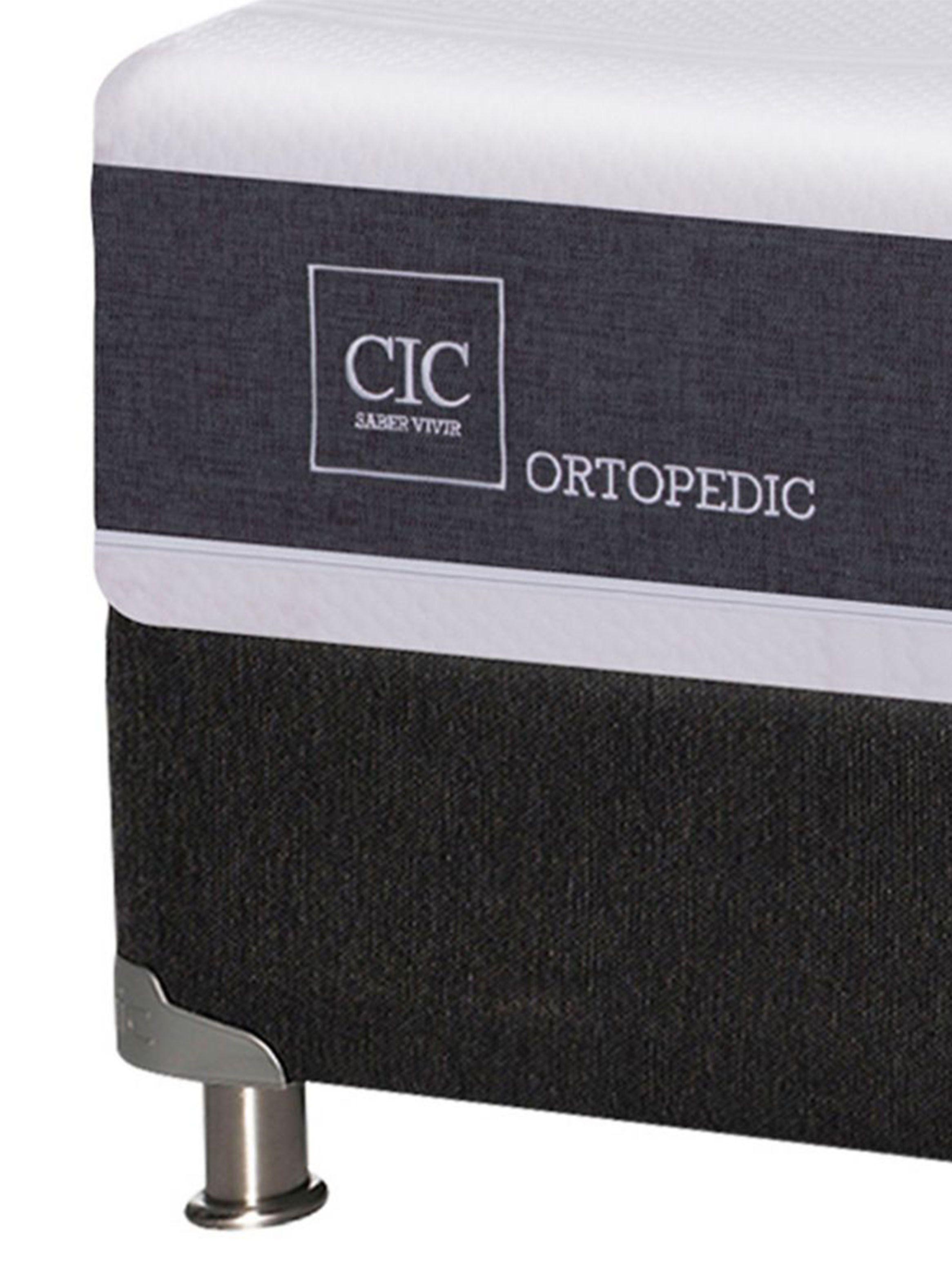 Box Spring Ortopedic Base 5 Black 2 Plazas Base Normal + Almohadas-2