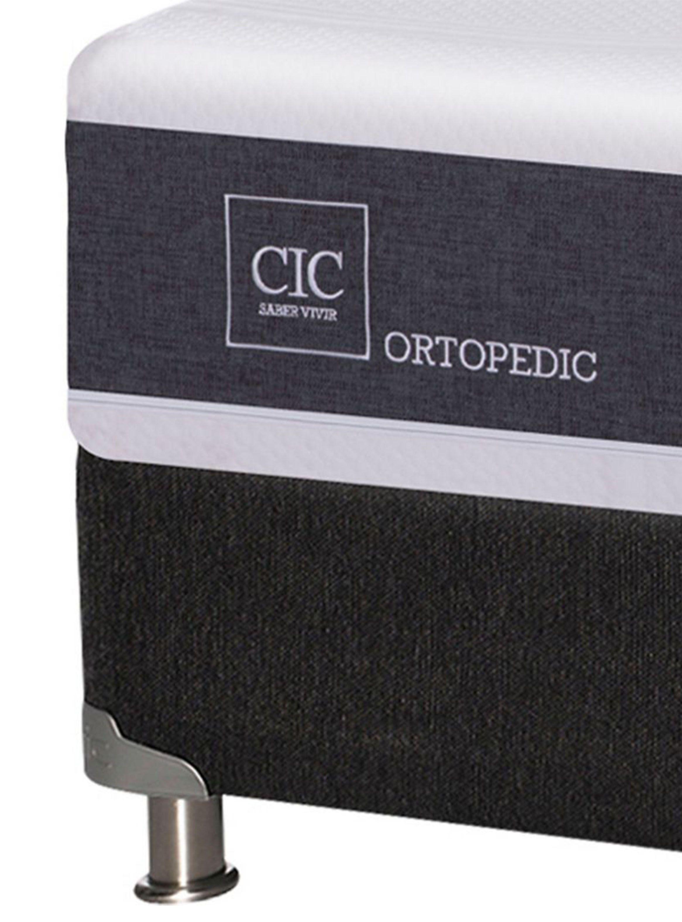 Box Spring New Ortopedic B5 Black Base 2 Plazas Dividida + Almohadas-2