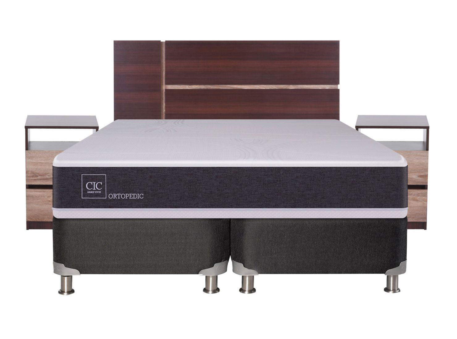 Box Spring New Ortopedic B5 Black King + Set Muebles Enio-1