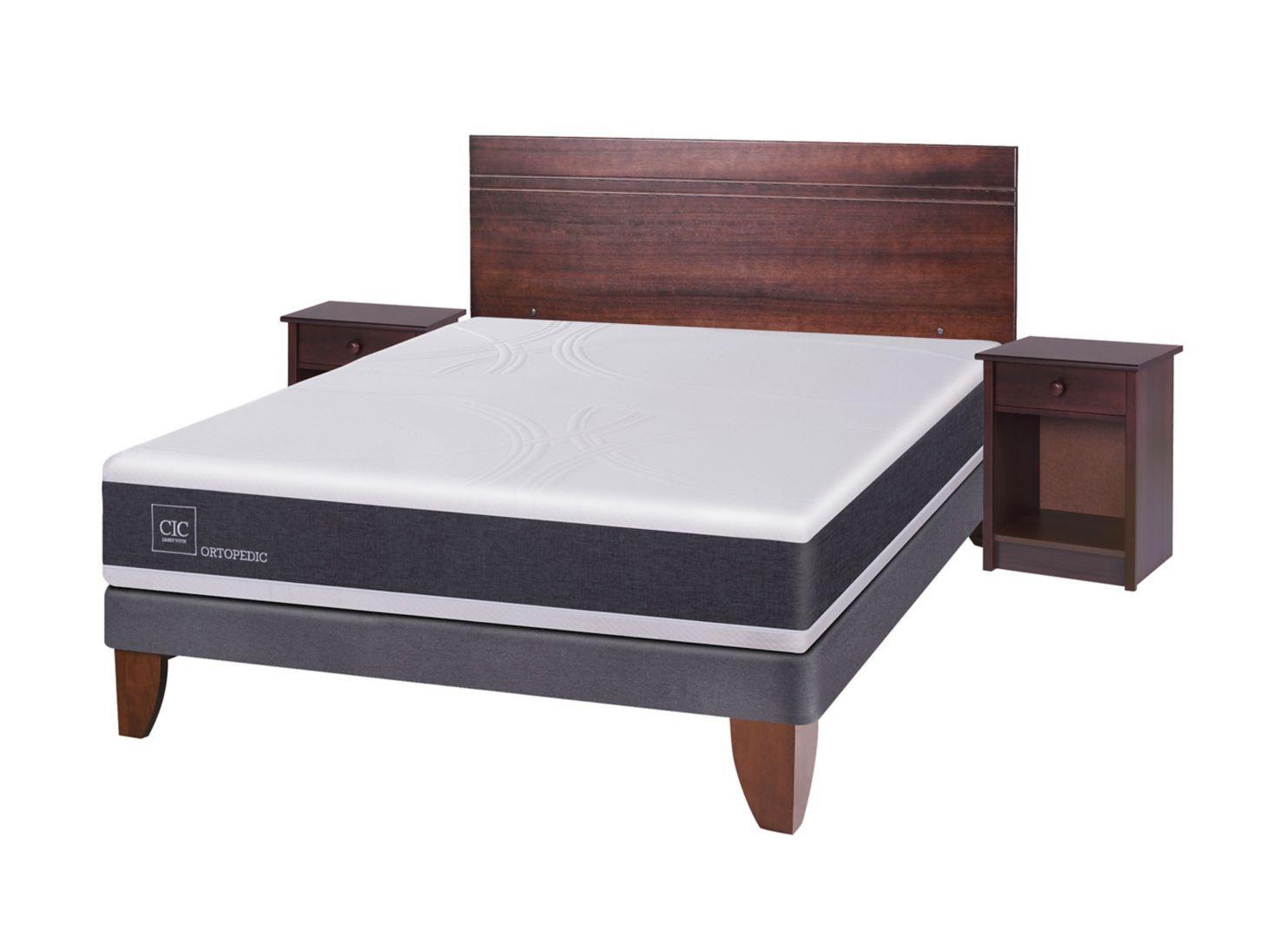 Cama Europea New Ortopedic 2 Plazas Base Normal + Set Muebles Villarica-0