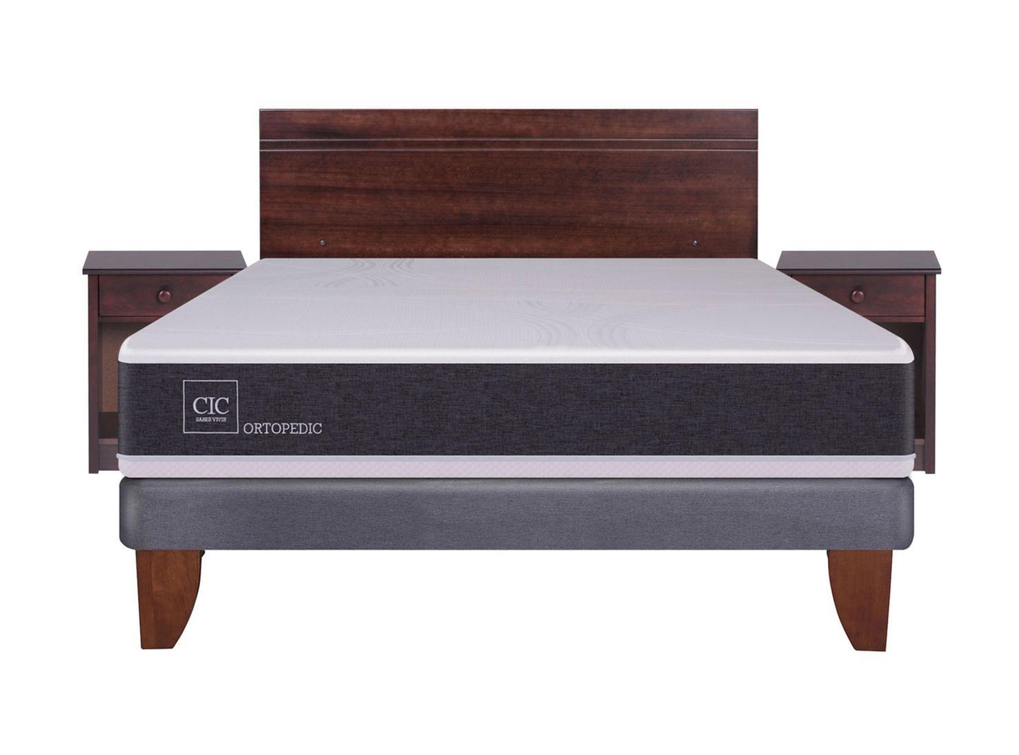 Cama Europea New Ortopedic 2 Plazas Base Normal + Set Muebles Villarica-1