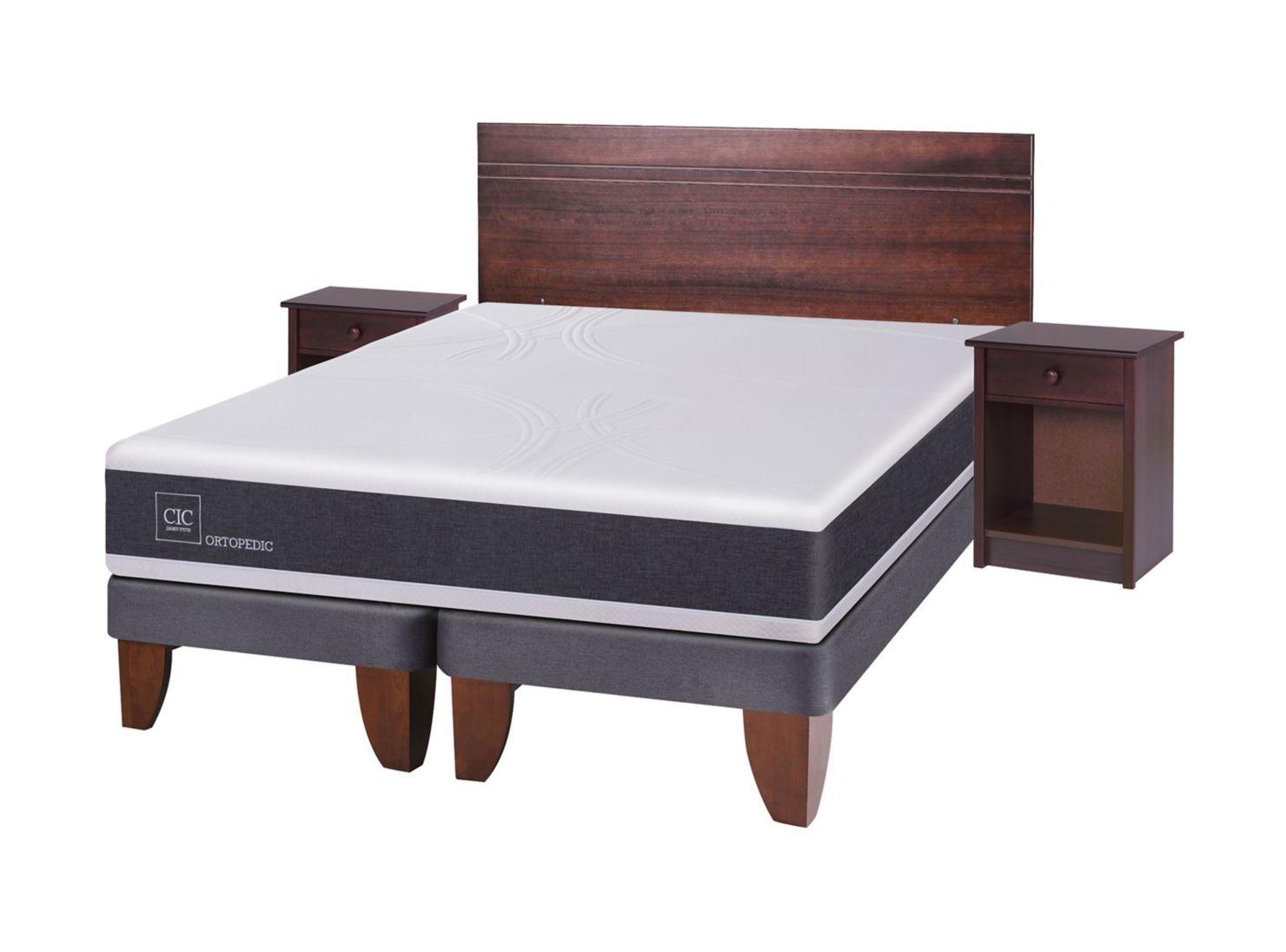 Cama Europea New Ortopedic 2 Plazas Base Dividida + Set Muebles Villarica-0