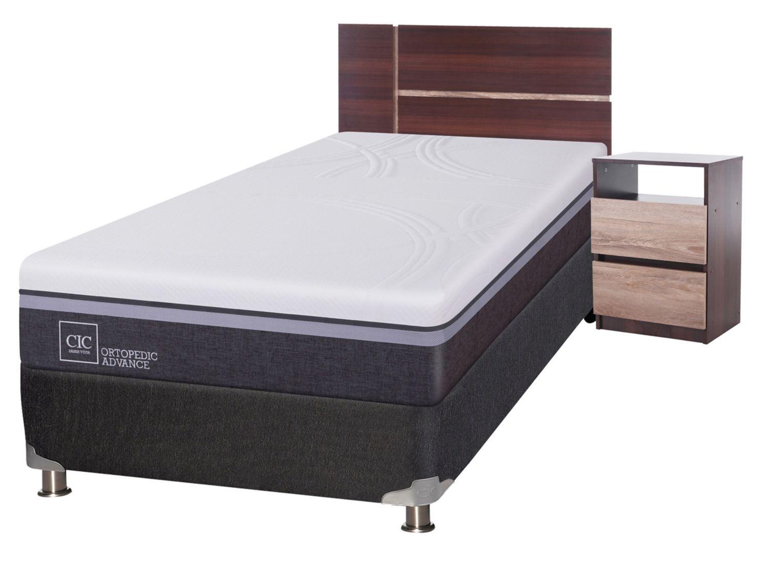 Box Spring Ortopedic Advance 1.5 Plazas + Set Muebles Enio-0