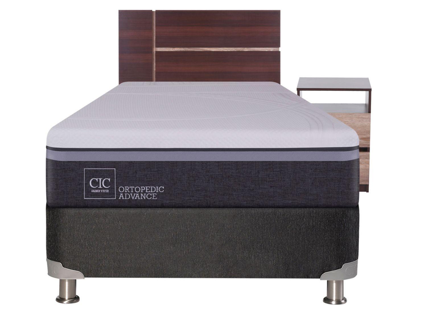 Box Spring Ortopedic Advance 1.5 Plazas + Set Muebles Enio-1