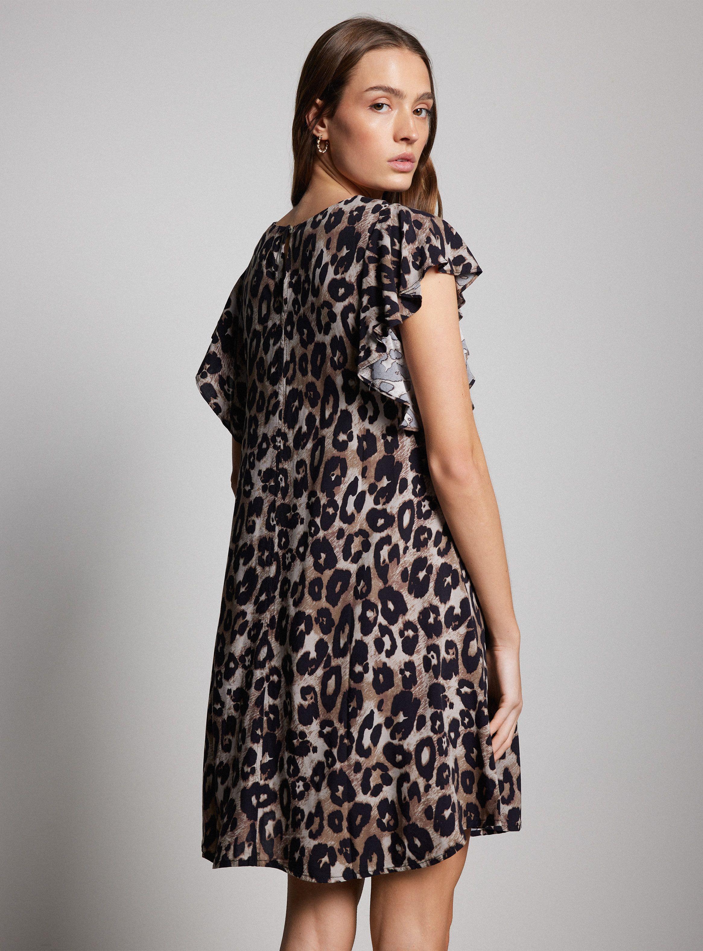 Vestido Corto Fluido Manga Vuelos-1