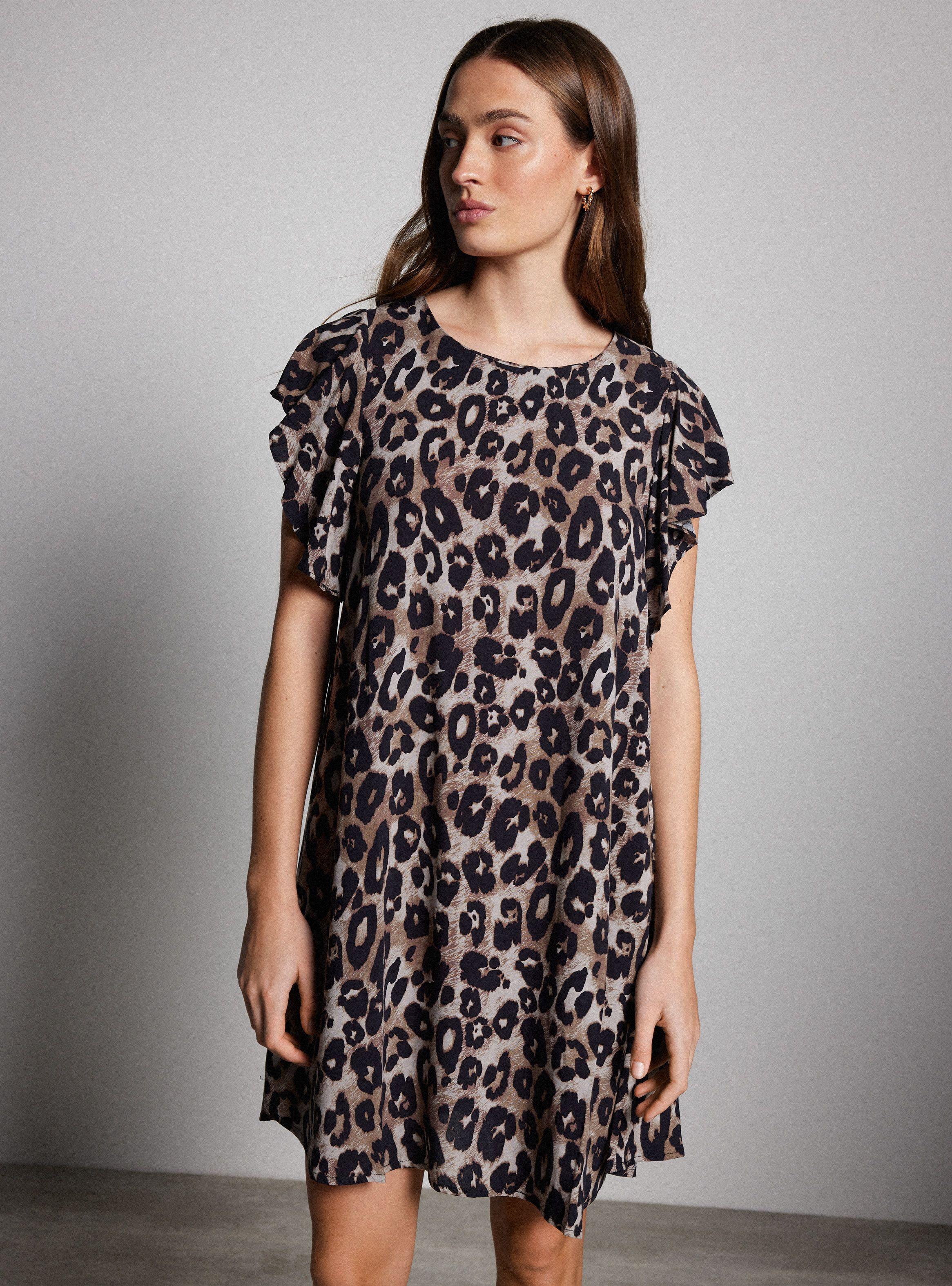 Vestido Corto Fluido Manga Vuelos-0