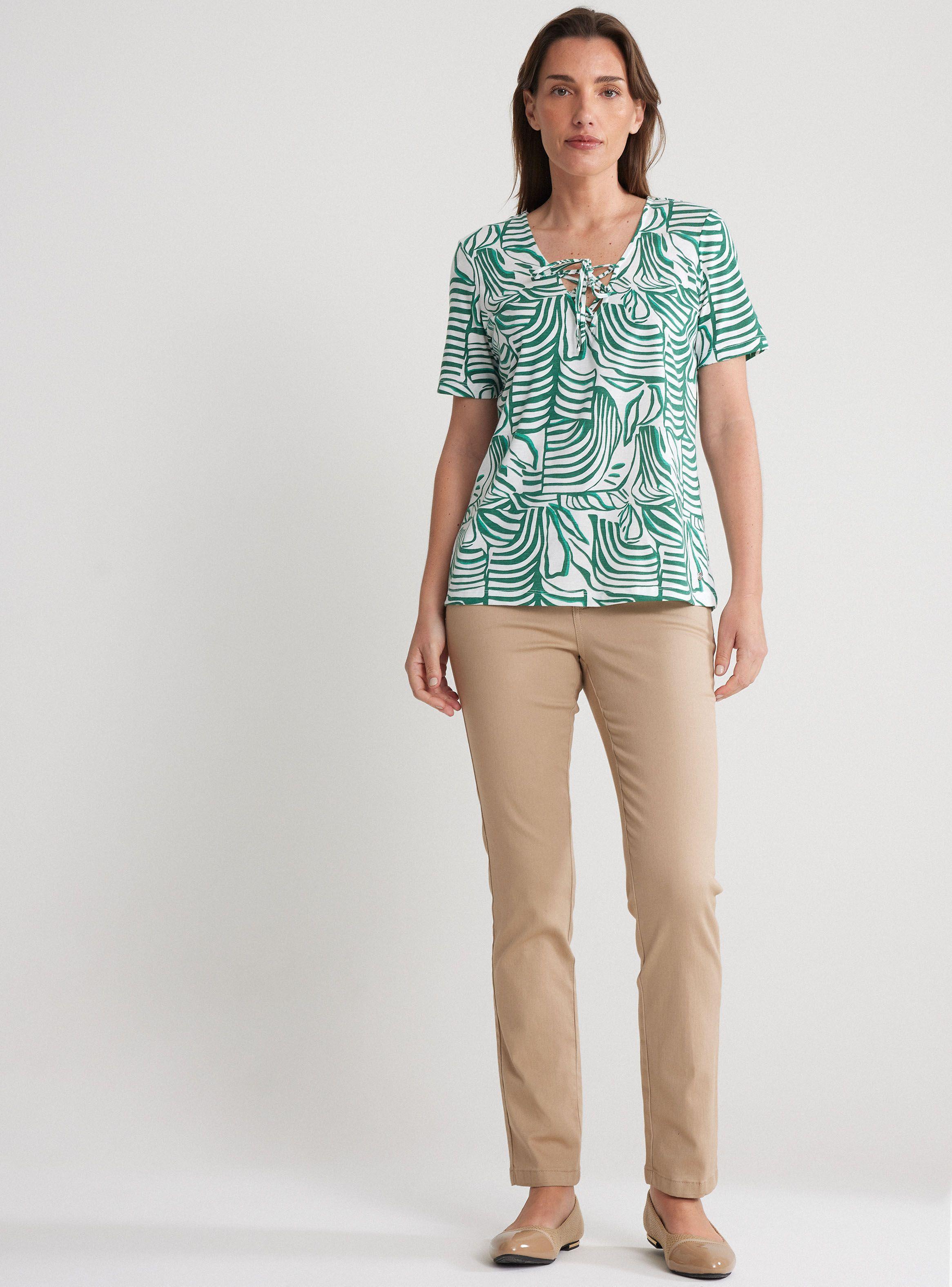 Polera Estampada con Lace Up en Escote-4
