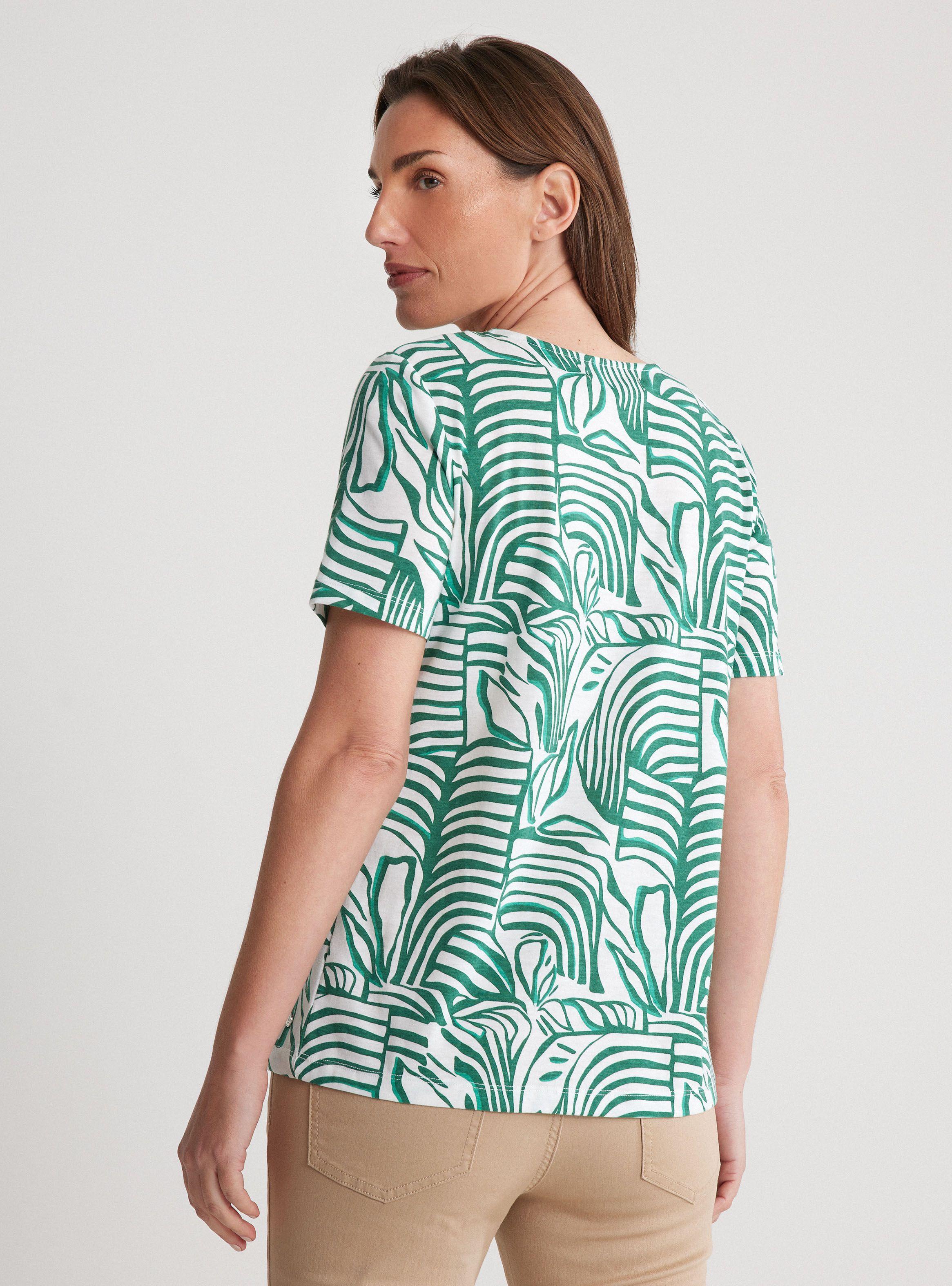 Polera Estampada con Lace Up en Escote-1