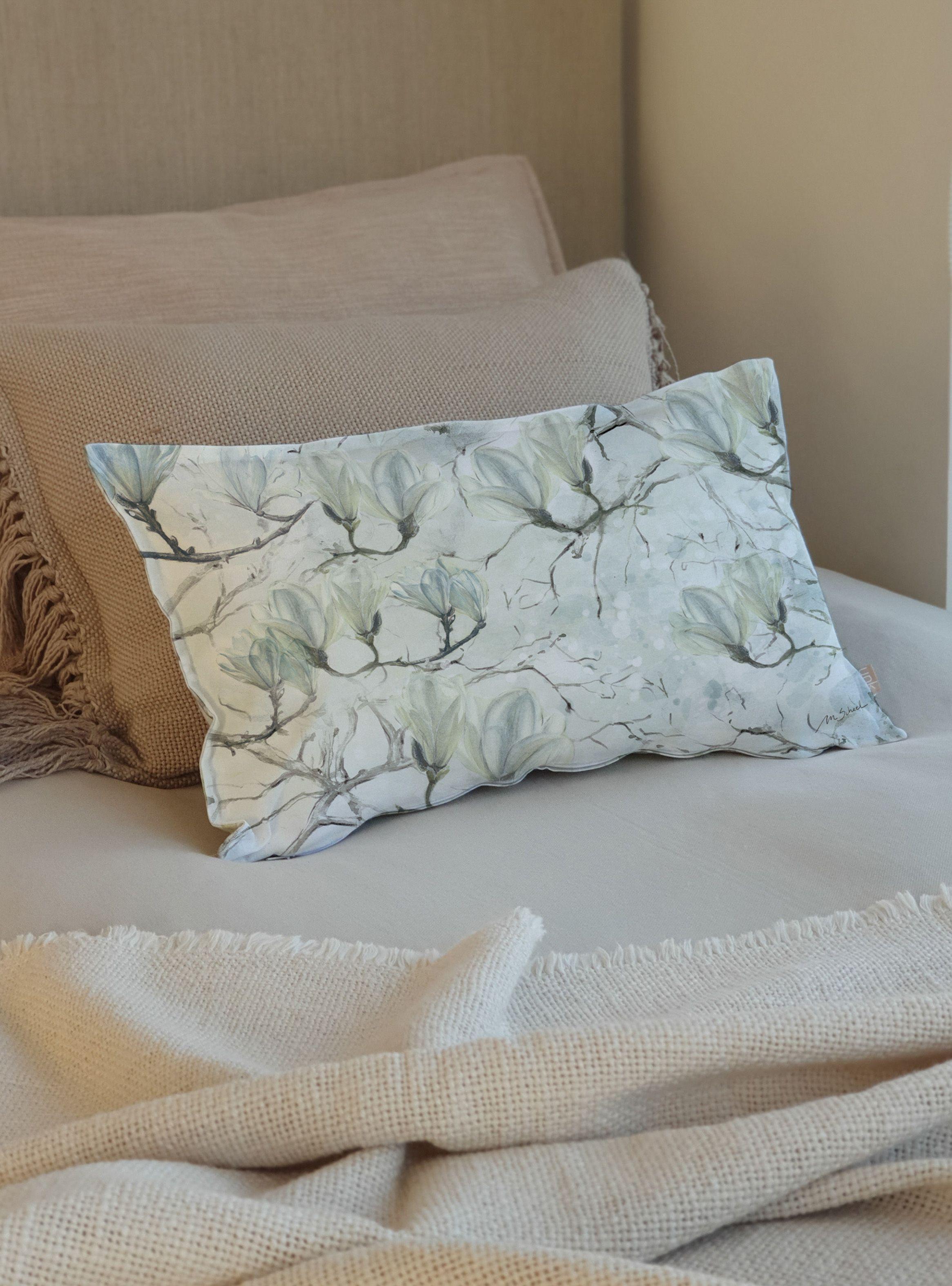 Funda Cojín Magnolio Blanco 50 x 30 cm-2