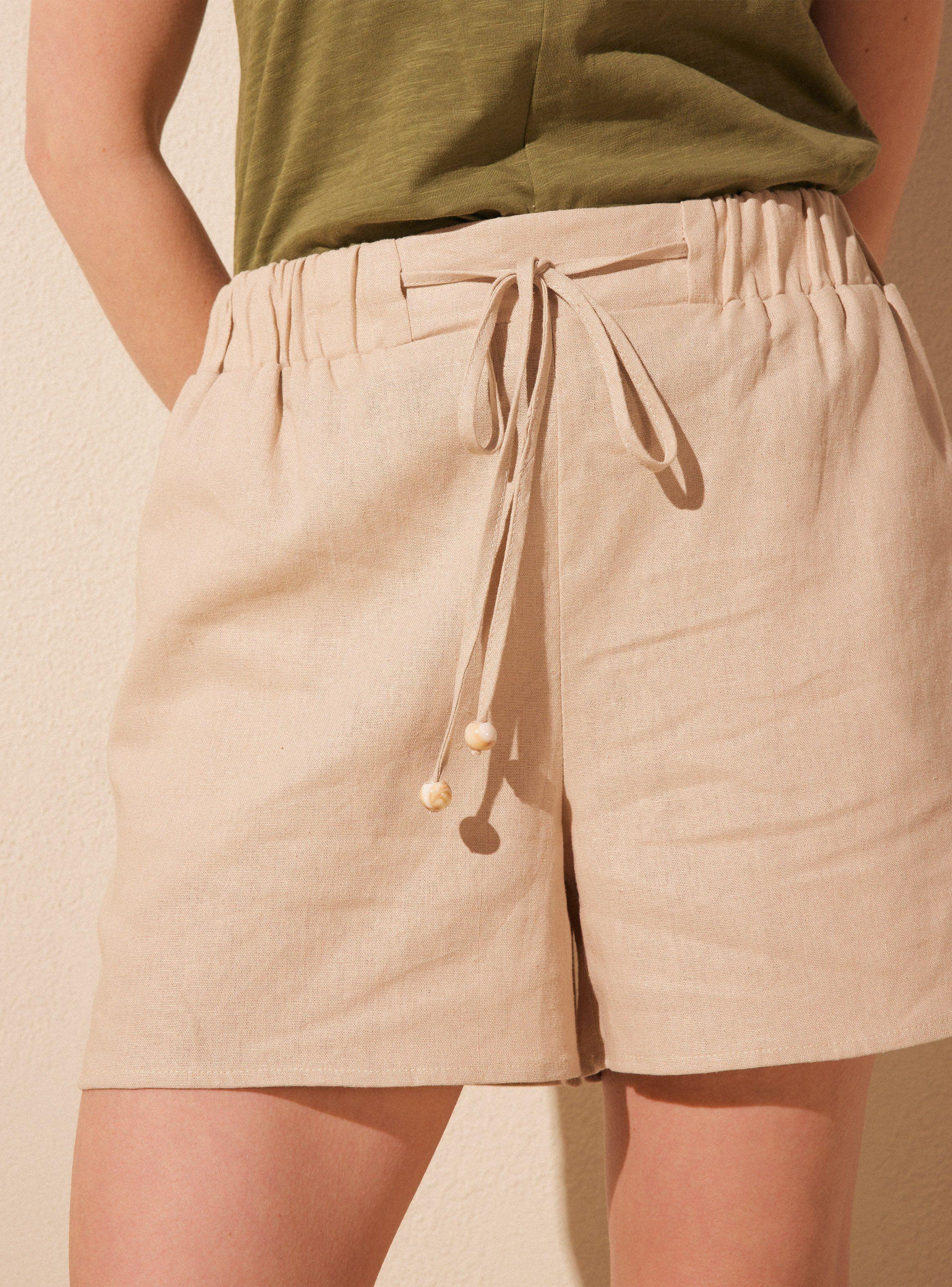 Short Lino Casual con Pretina Elasticada-2