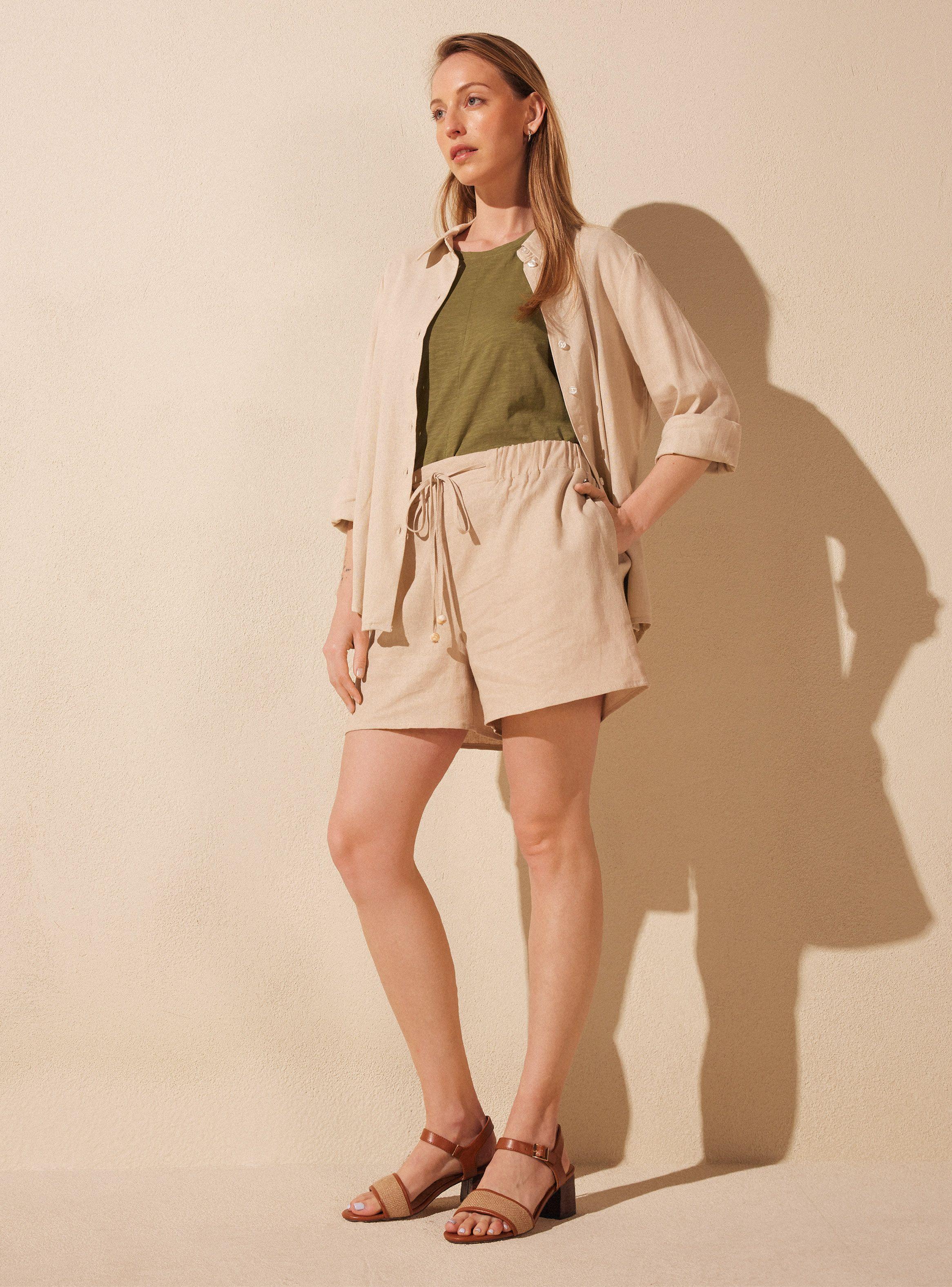 Short Lino Casual con Pretina Elasticada-4