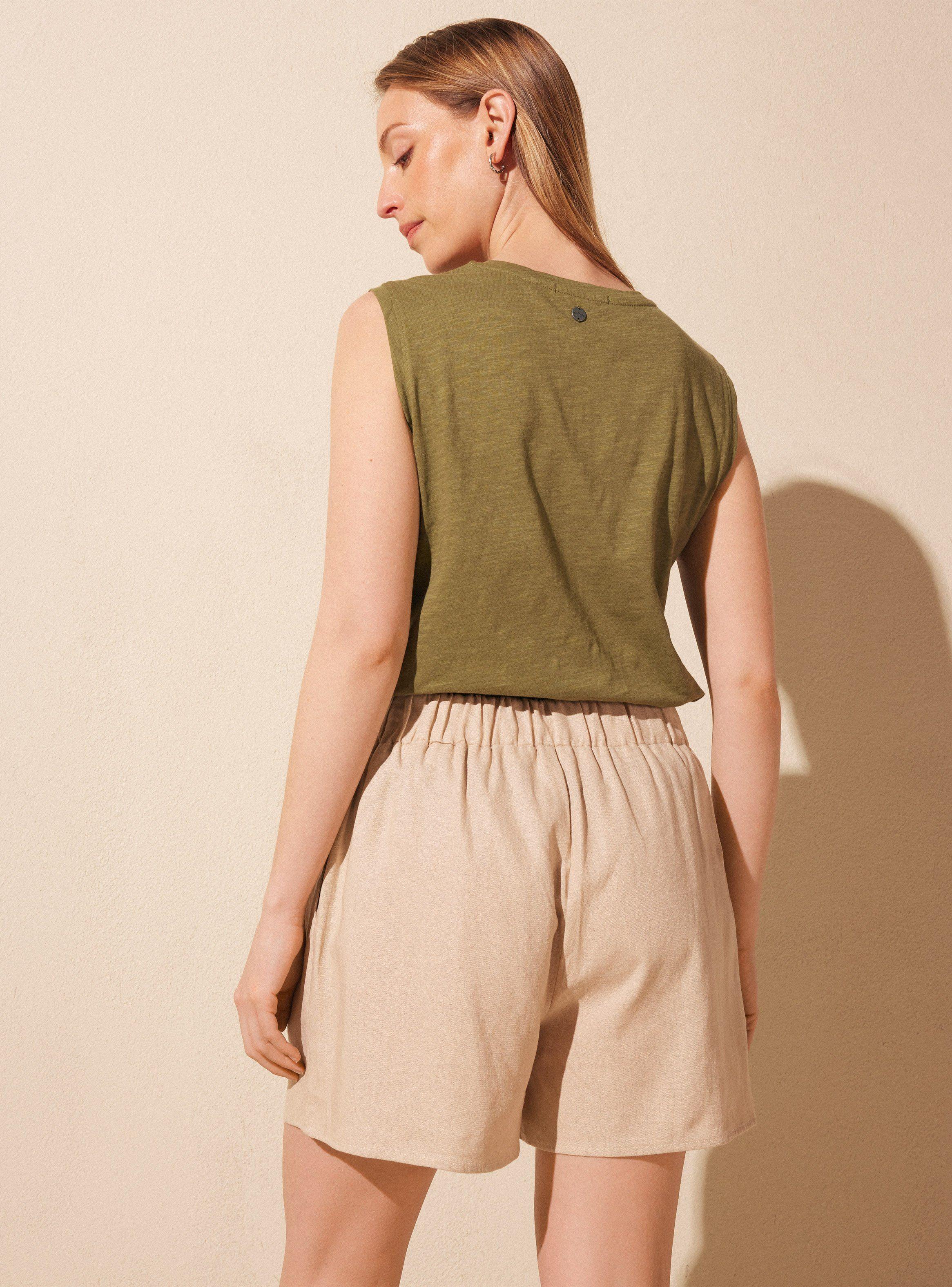 Short Lino Casual con Pretina Elasticada-1