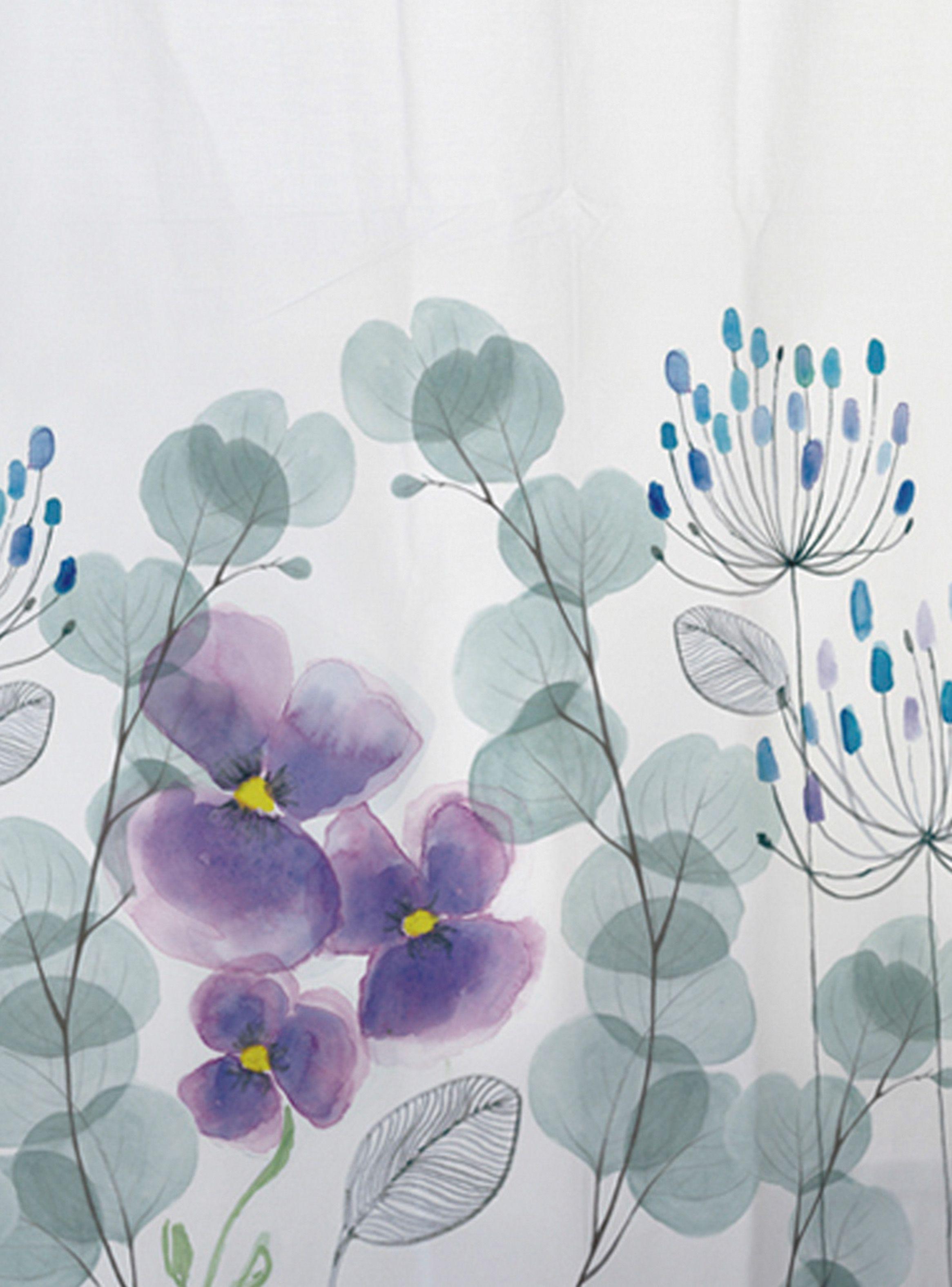 Cortina de Baño 180 x 180 cm Jardin Flores Pensamiento-2