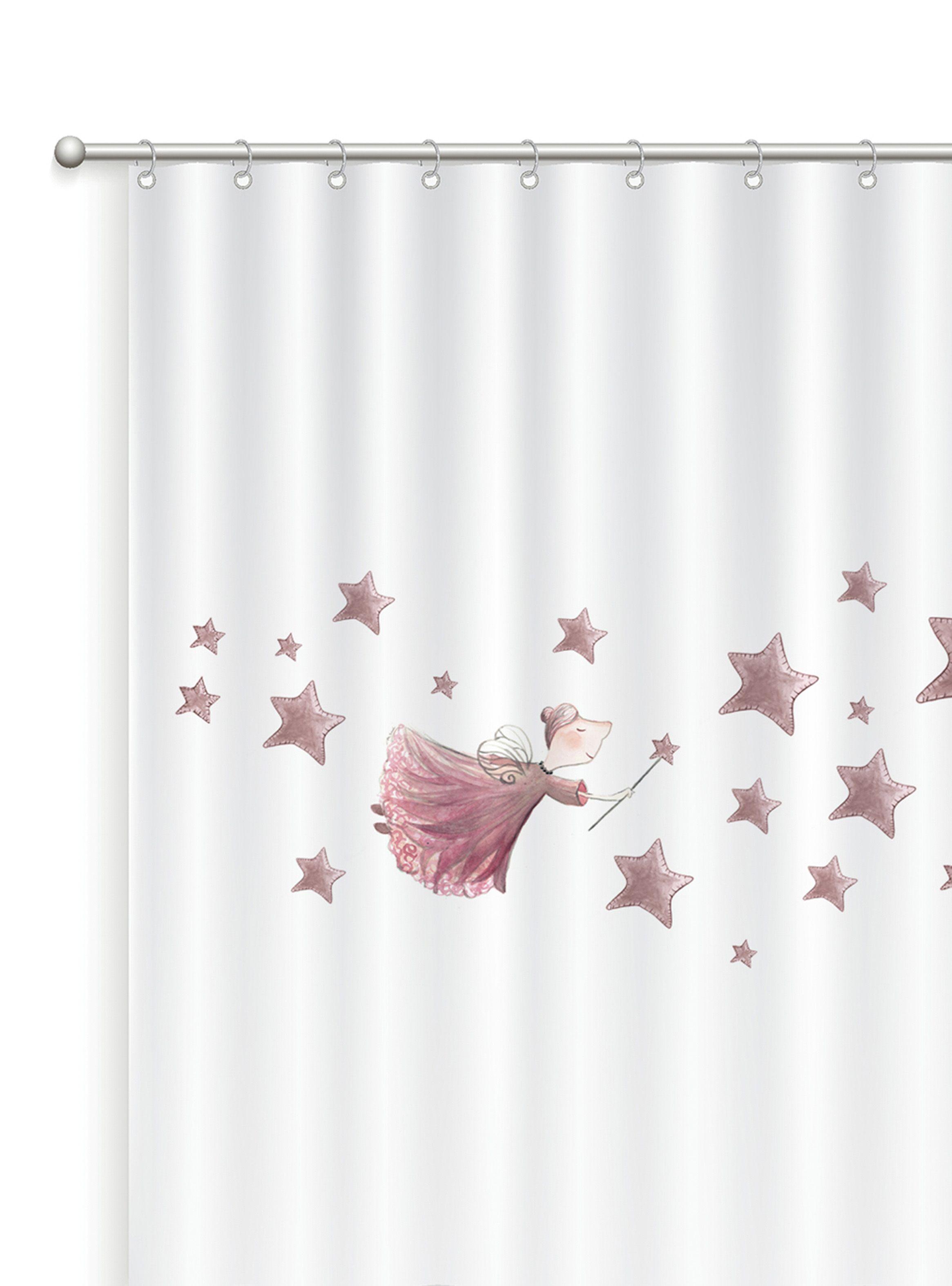 Cortina de Baño 180 x 180 cm Hada Rosa-1