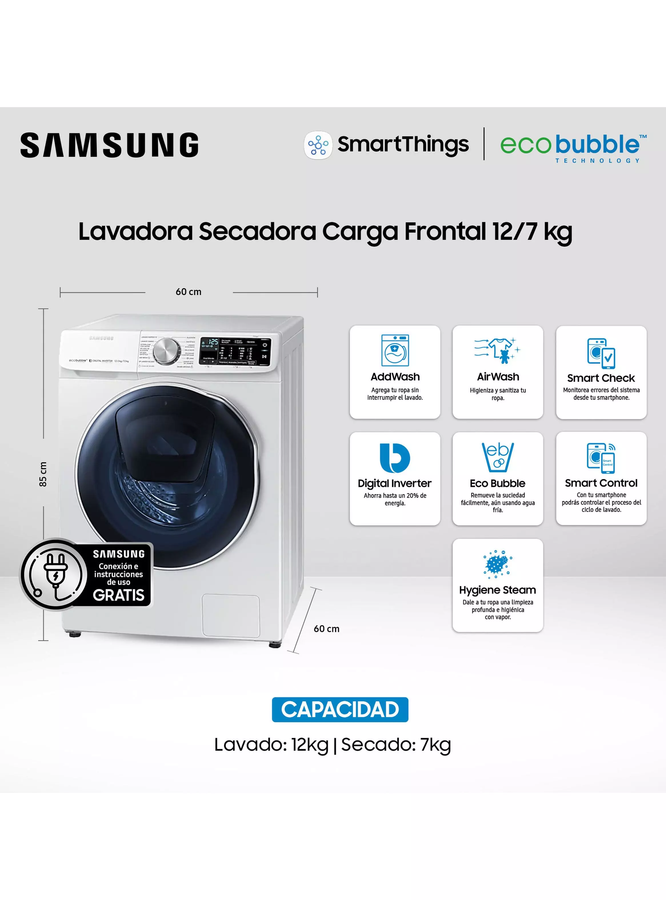 Lavadora Secadora Frontal 12 / 7 Kg WD12N64FR2W/ZS-2