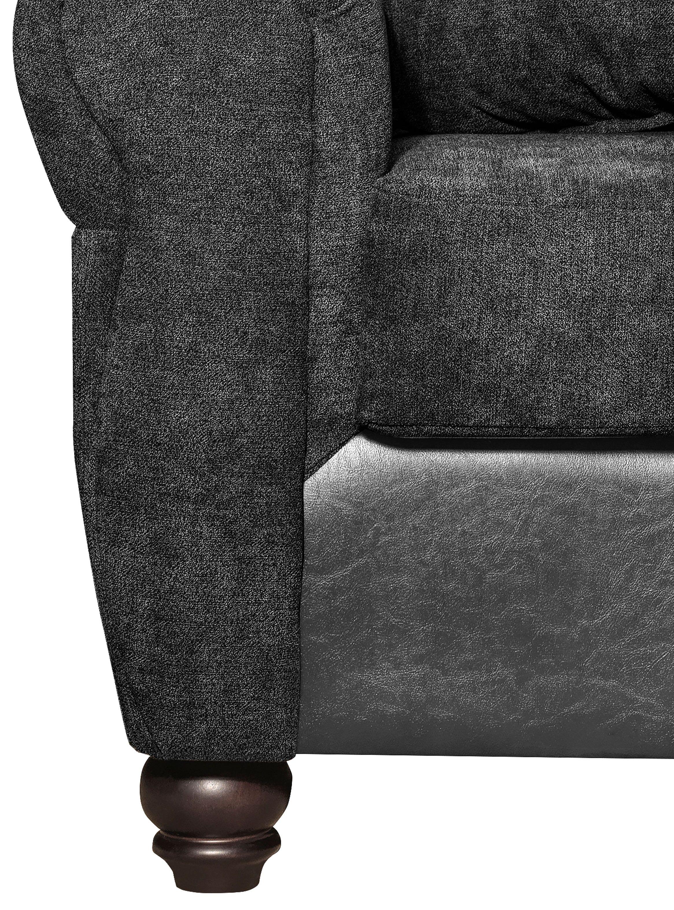 Seccional Derry Tela-PU Negro 2.1.2-3