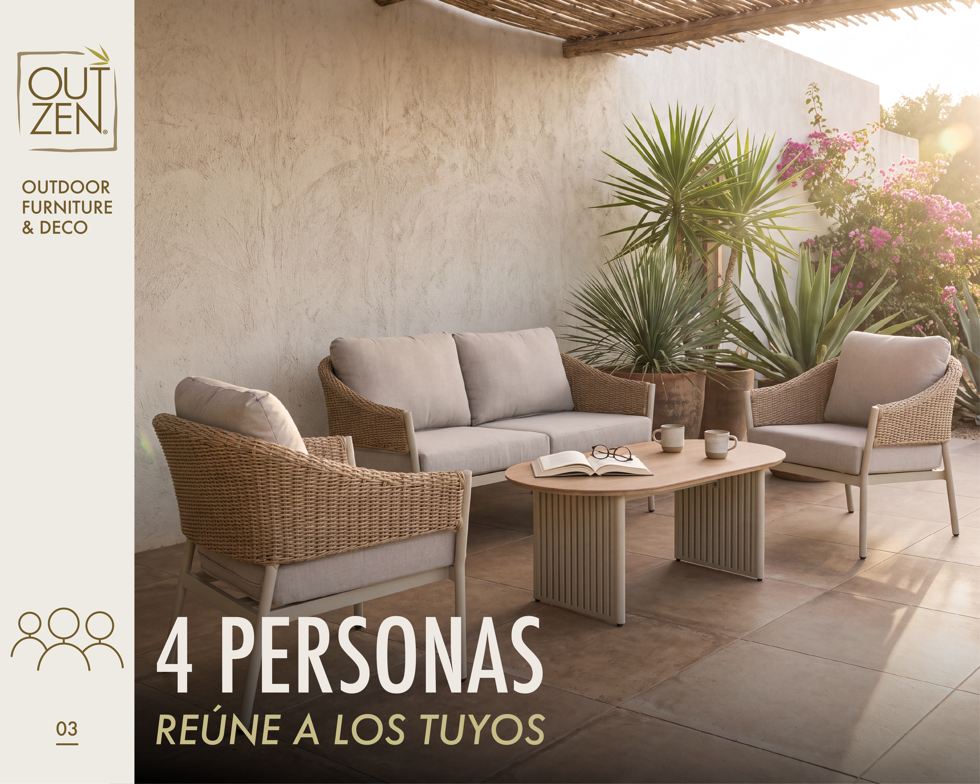Set de Living Poliratan 4 Piezas Kama-10
