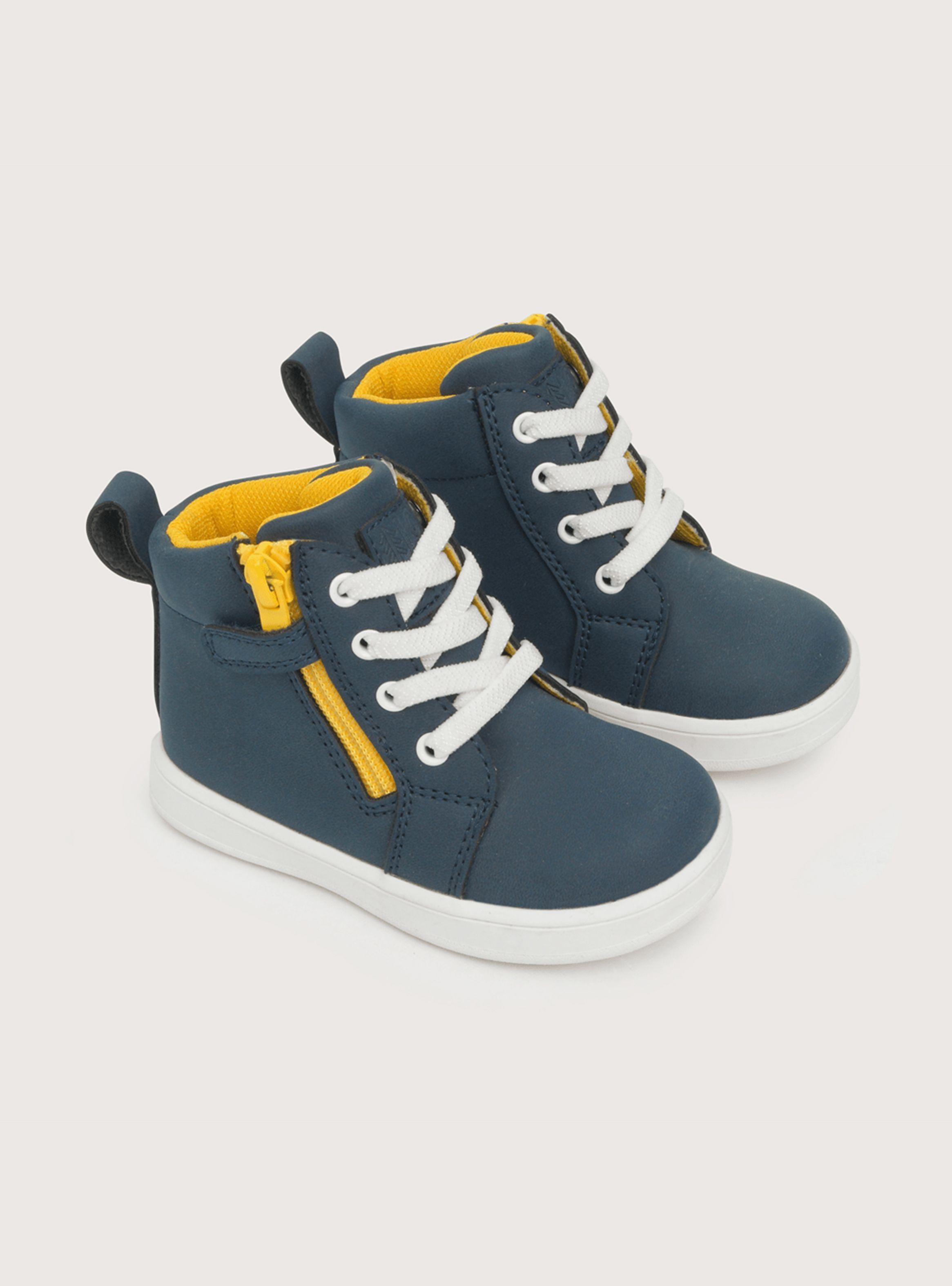 Zapatilla Urbana con Caña Azul Cierre Cordón-1