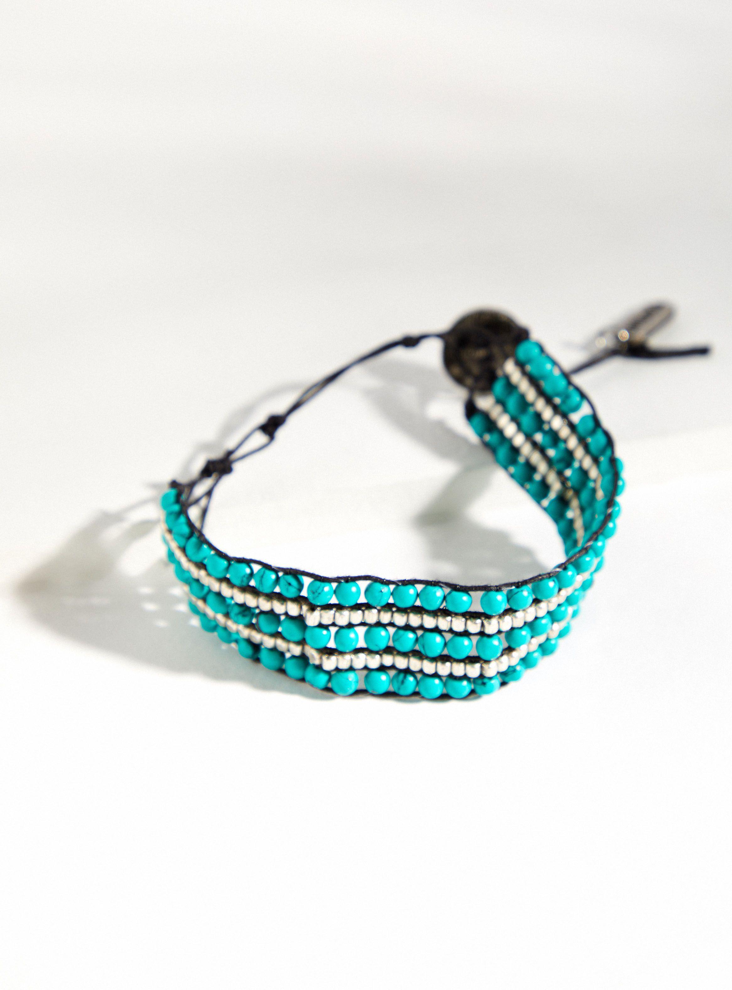 Pulsera Cuero y Mostacillas-0