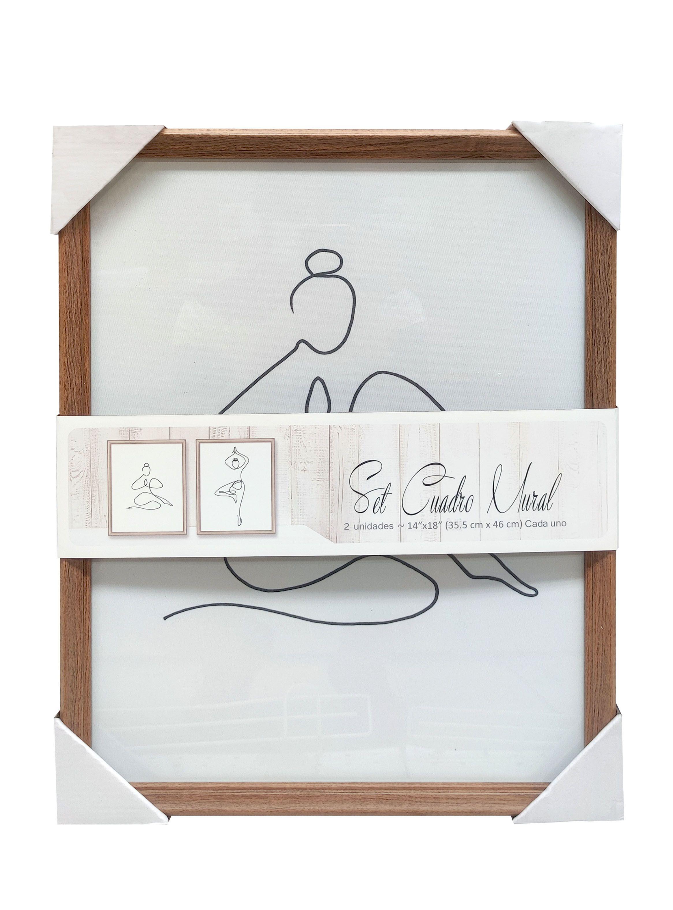 Set 2 Cuadros Figuras Líneas 38 x 48 cm-2