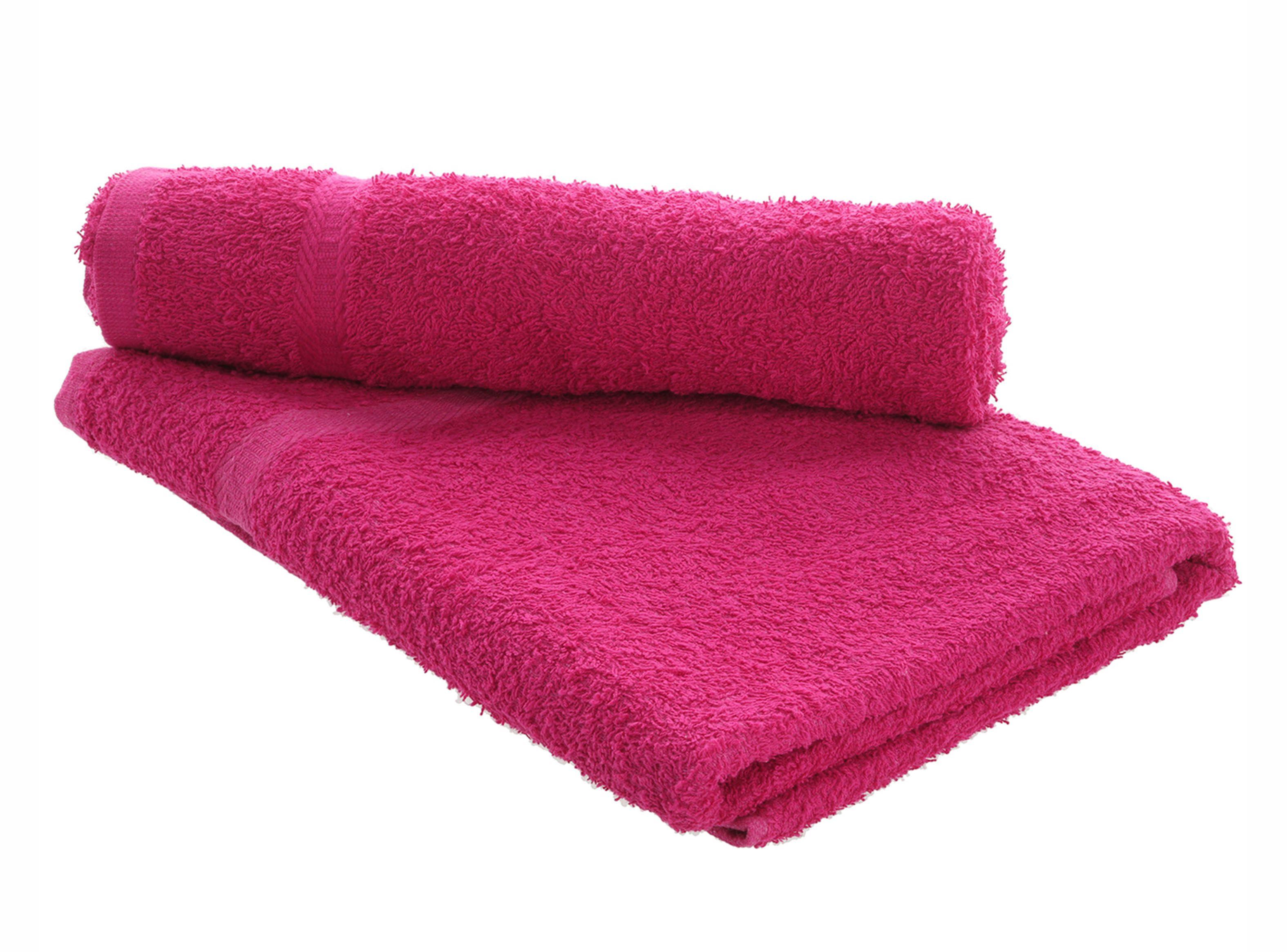 Set Toalla Baño + Toalla Mano Fucsia-1