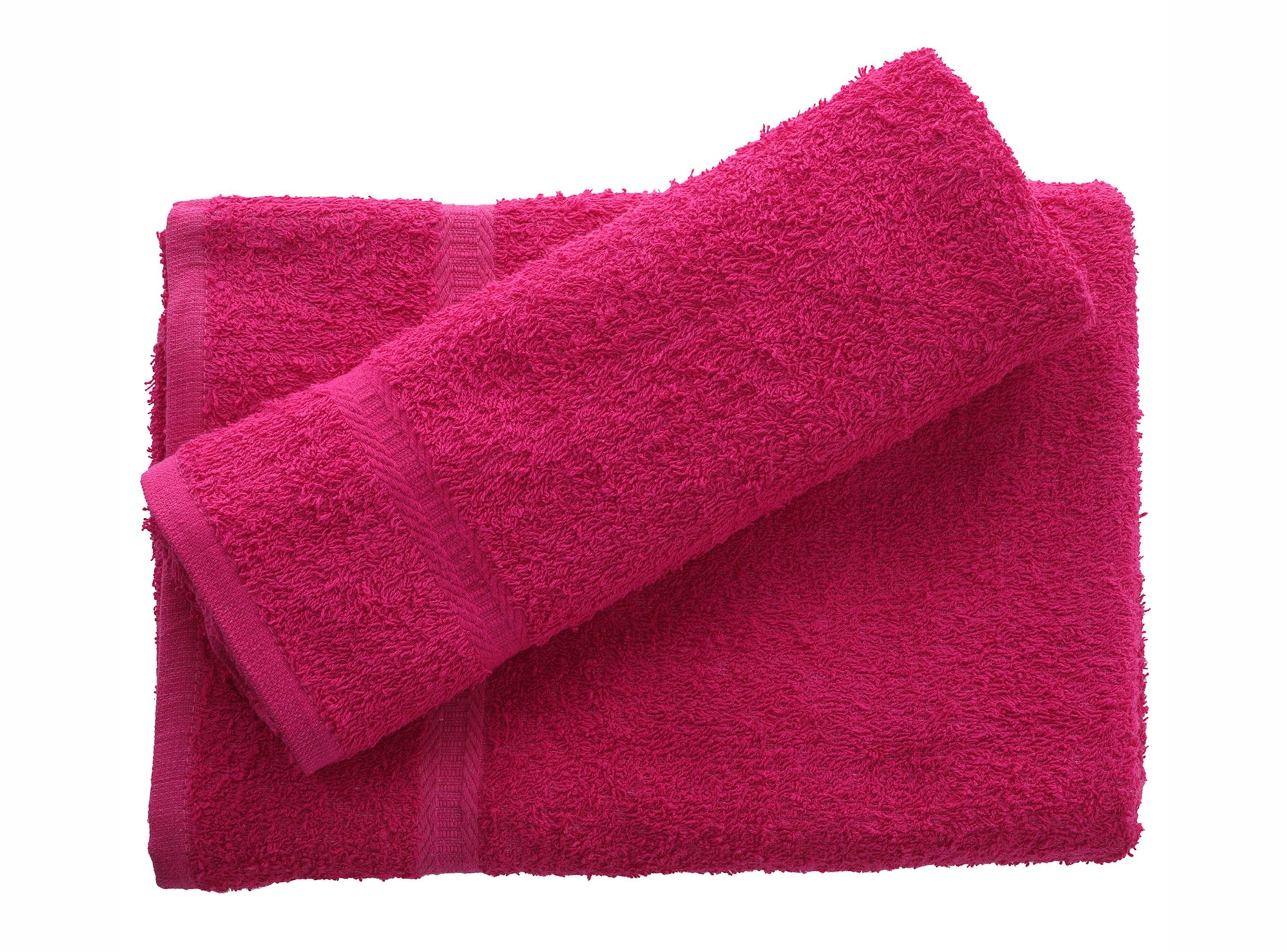 Set Toalla Baño + Toalla Mano Fucsia-0