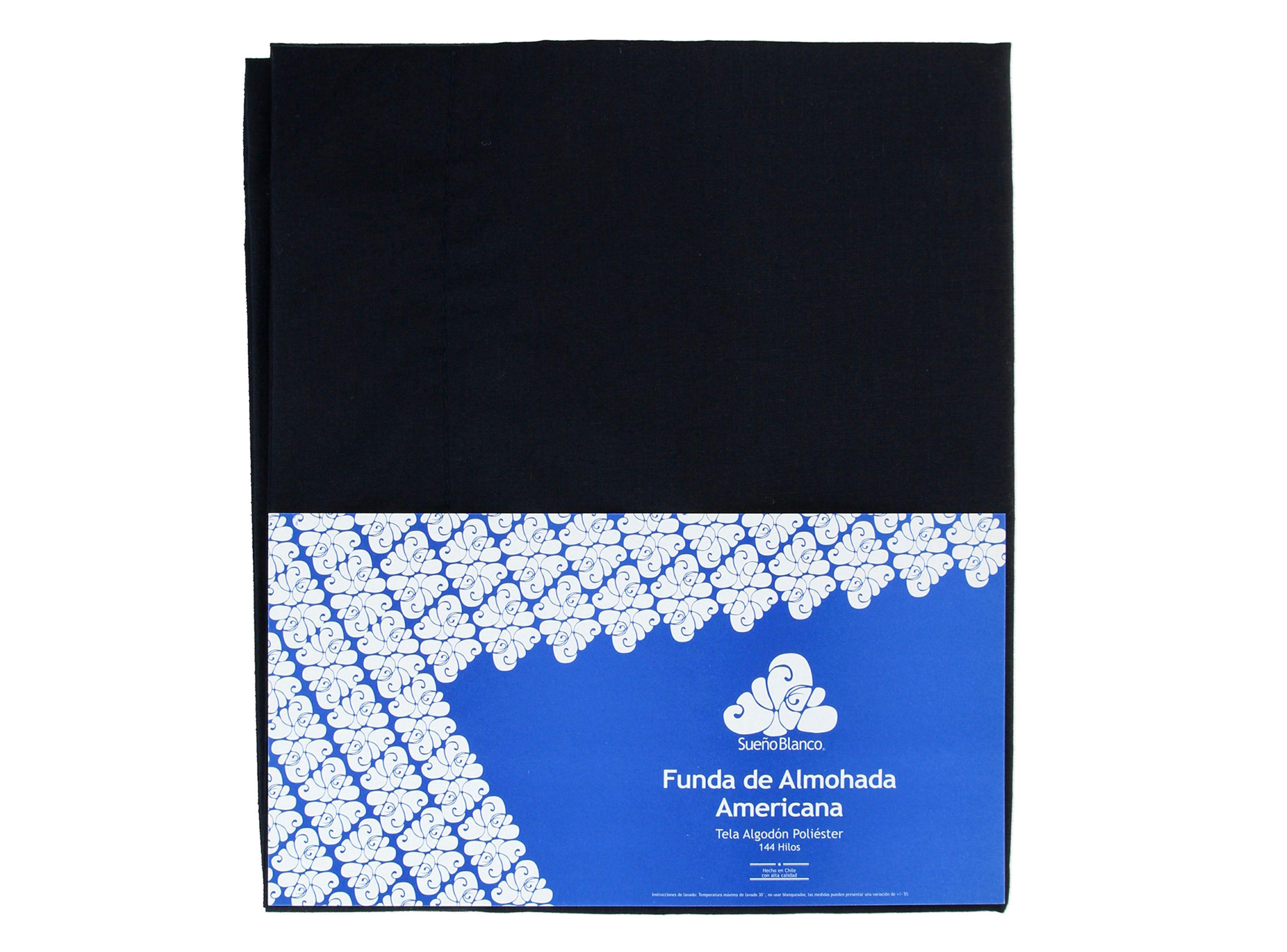 Set Sueño Blanco 2 Fundas de Almohada 50 x 70 cm Negro-0