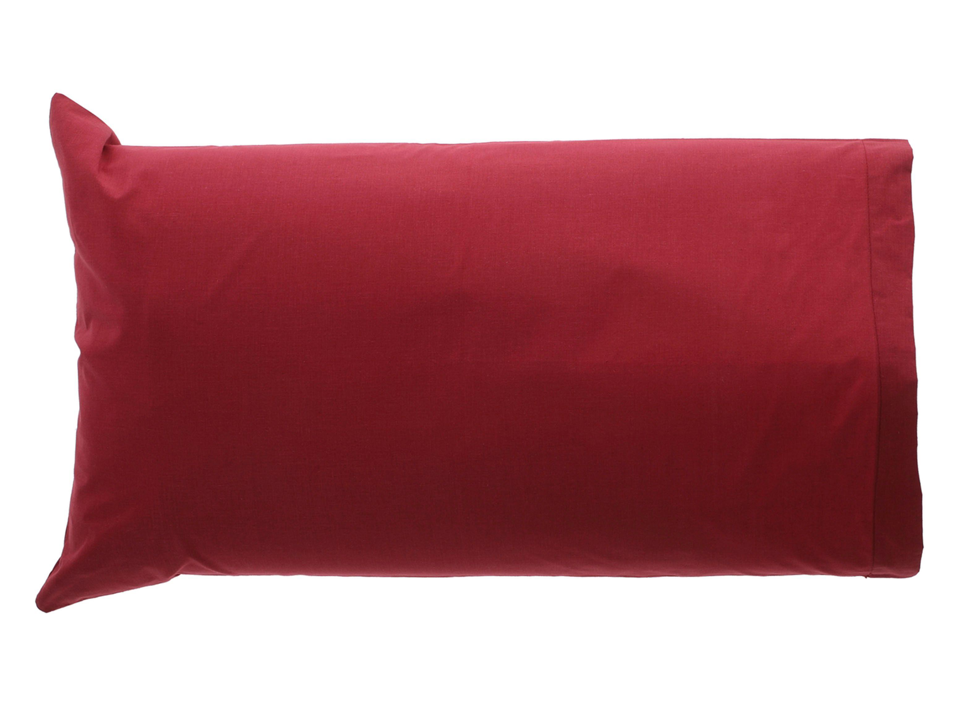 Set Sueño Blanco 2 Fundas de Almohada 50 x 70 cm Burdeo-2