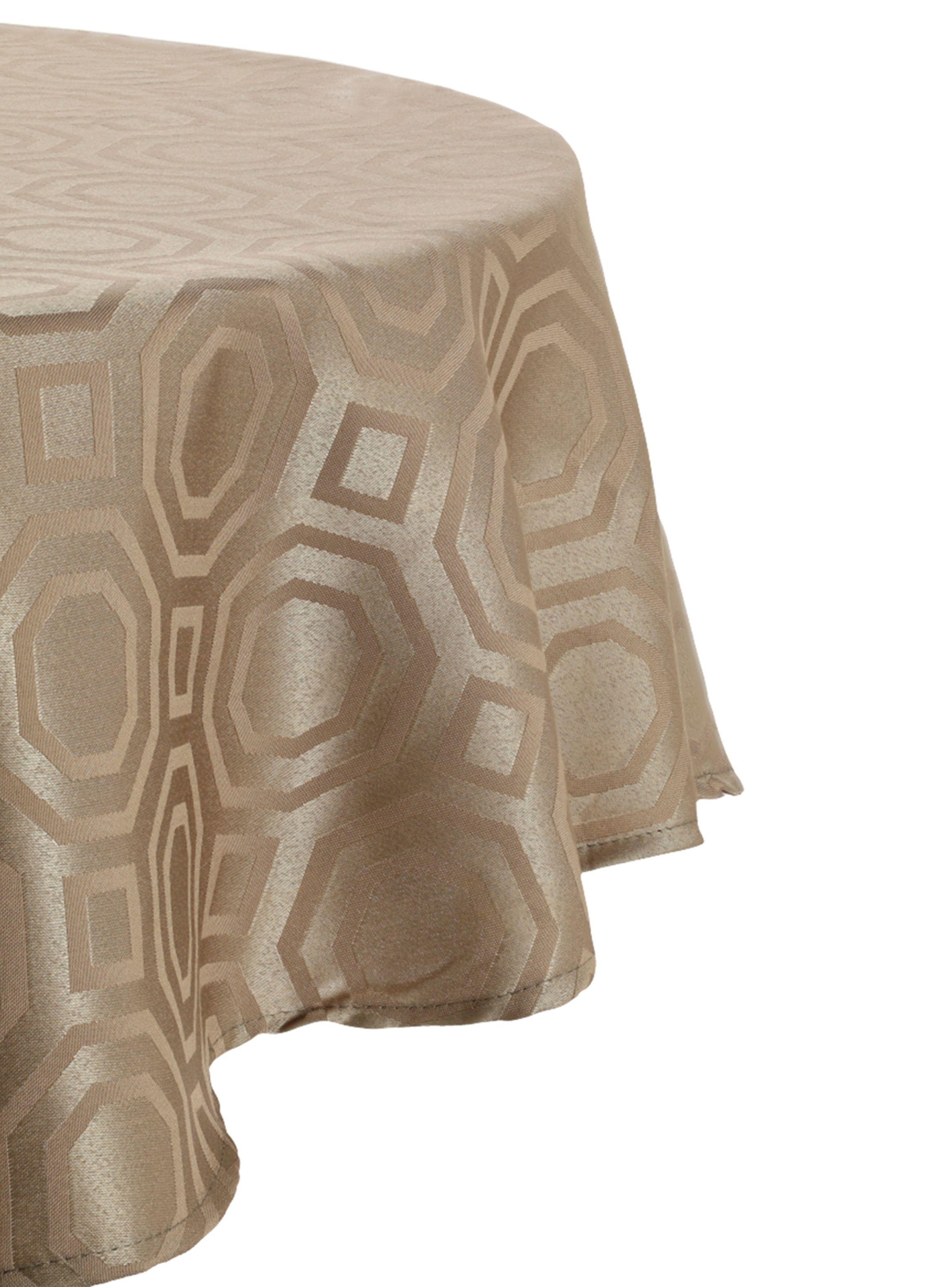 Mantel Sueño Blanco Redondo 180 x 180 cm Geométrico Café-0