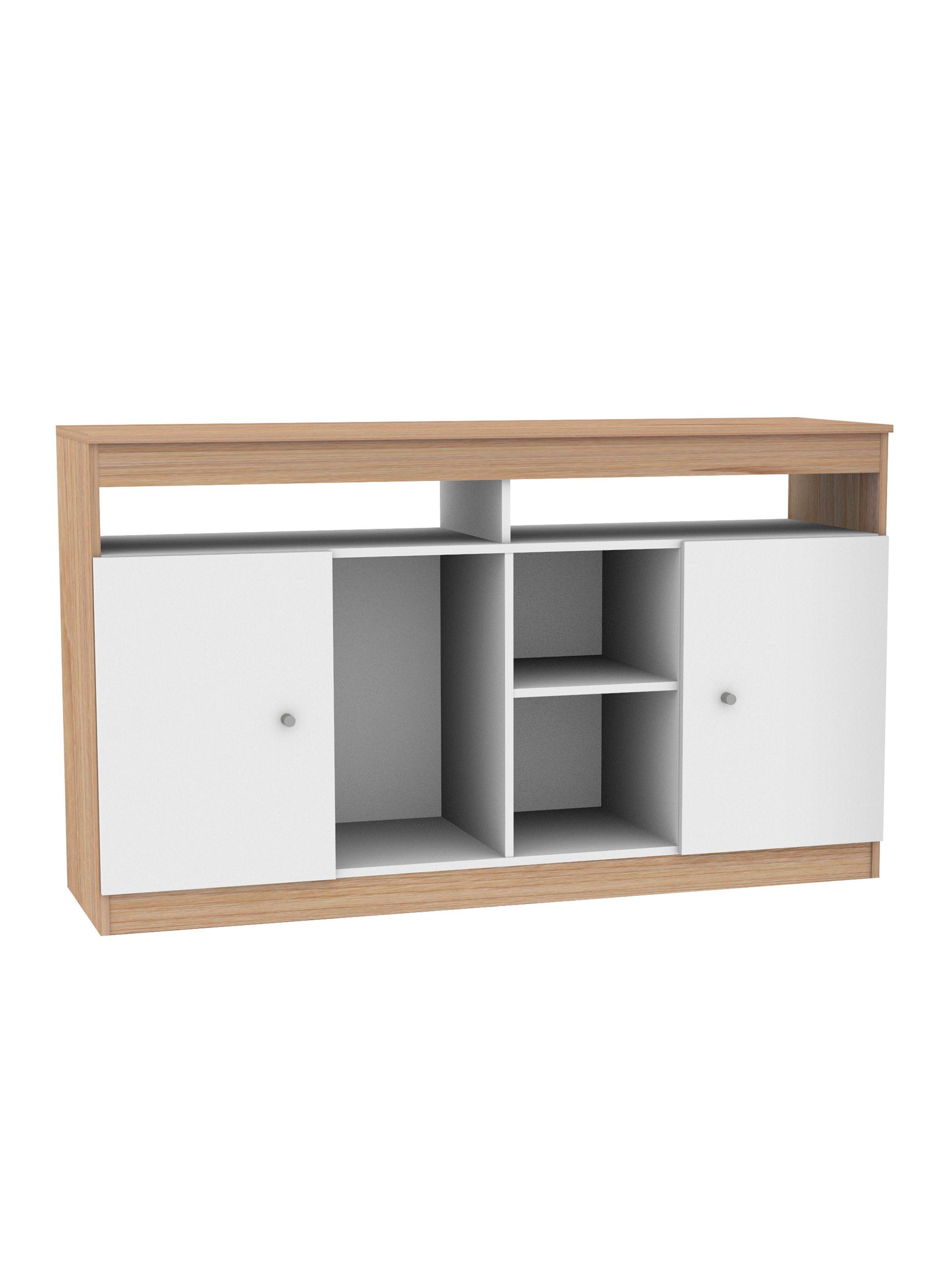Rack Tv 60" Murillo Olmo/ Blanco 2 Puertas-2