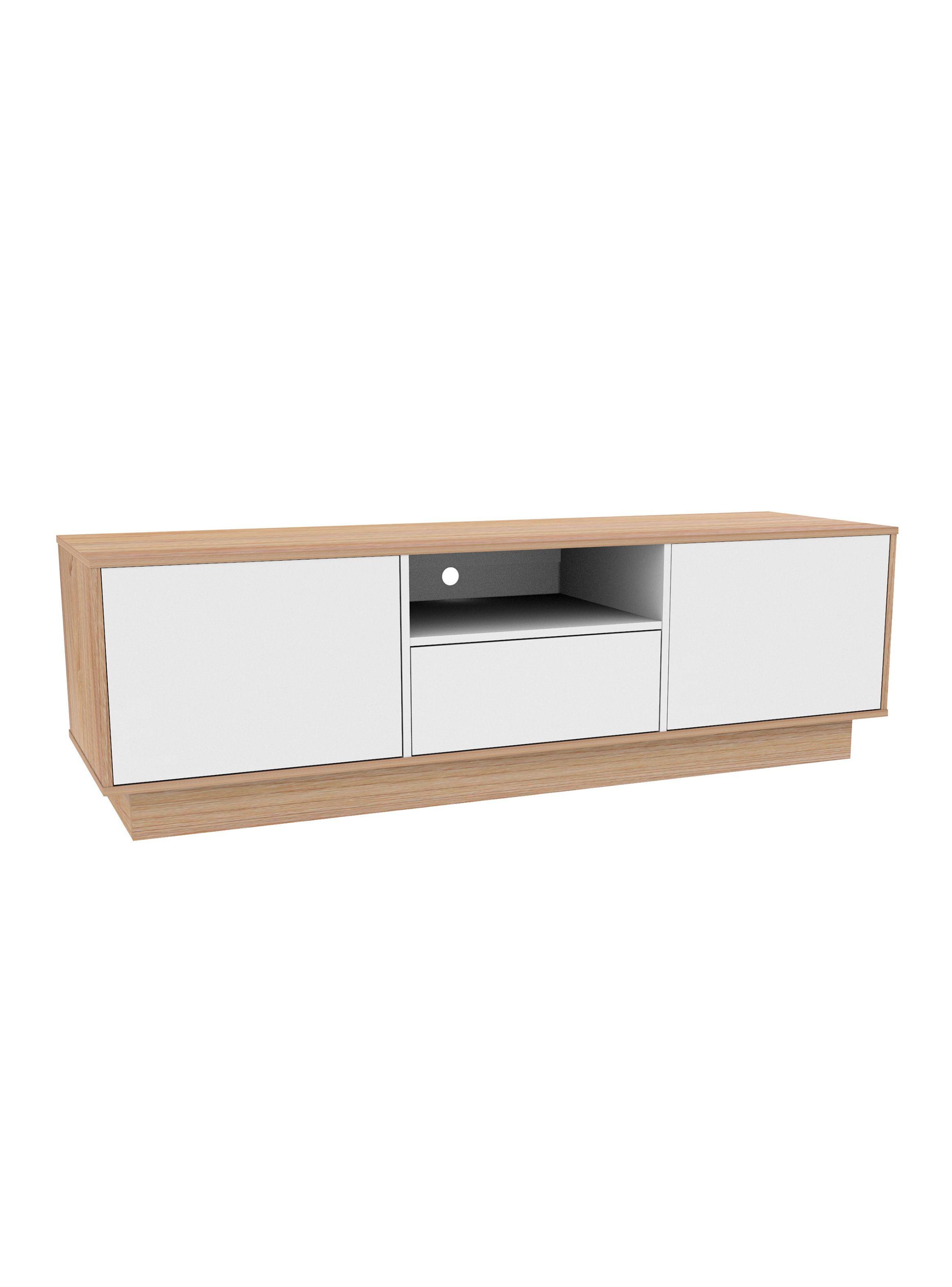 Rack Tv 70" Nash 2 Puertas 1 Cajón Central Olmo/Blanco-2