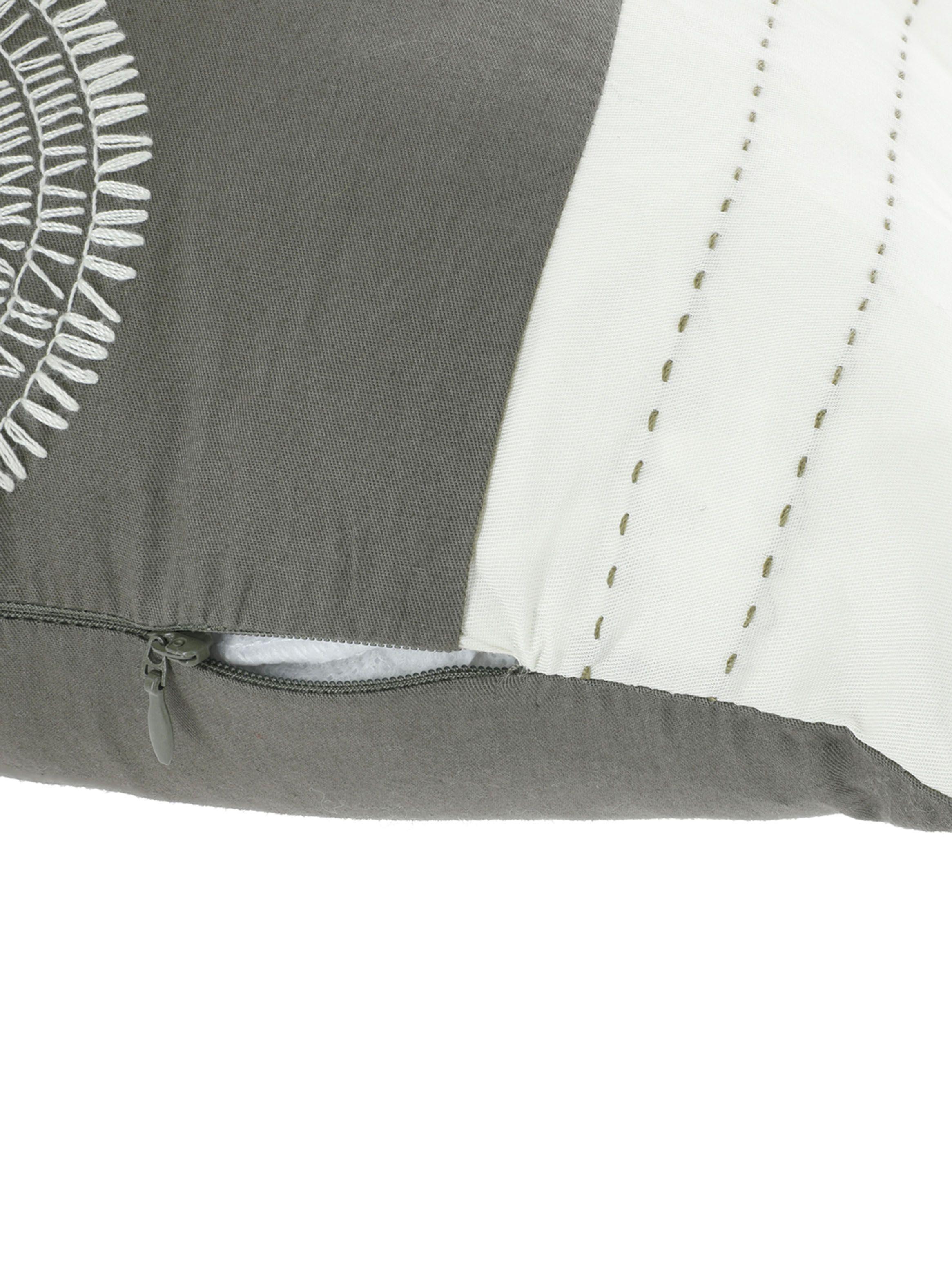 Cojín Sueño Blanco Dientes de León 30 x 50 cm Verde Musgo-1