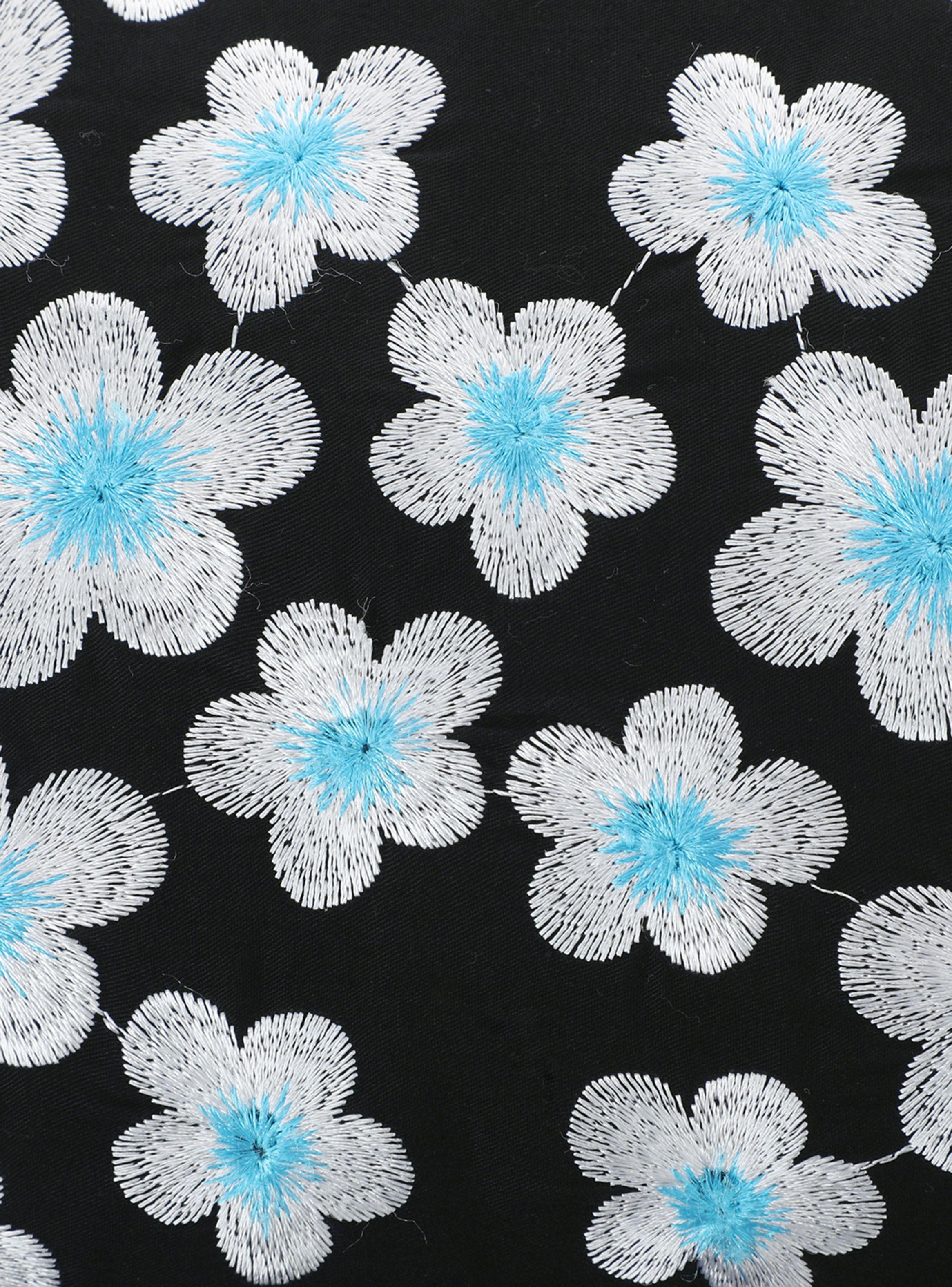 Cojín Sueño Blanco Japón Flores 30 x 50 cm Negro-2