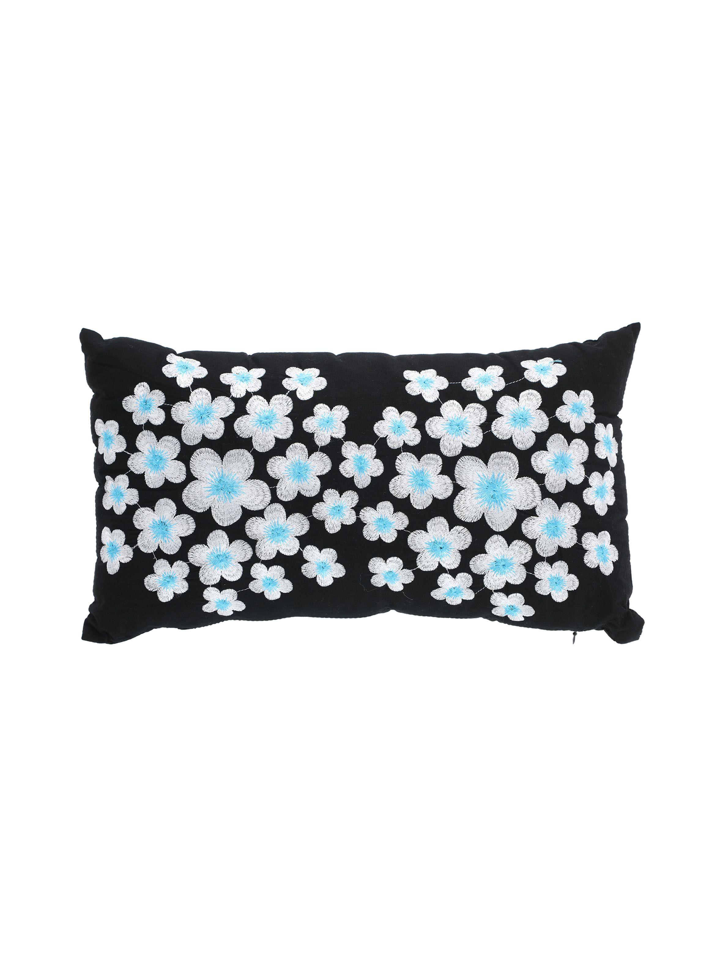 Cojín Sueño Blanco Japón Flores 30 x 50 cm Negro-0