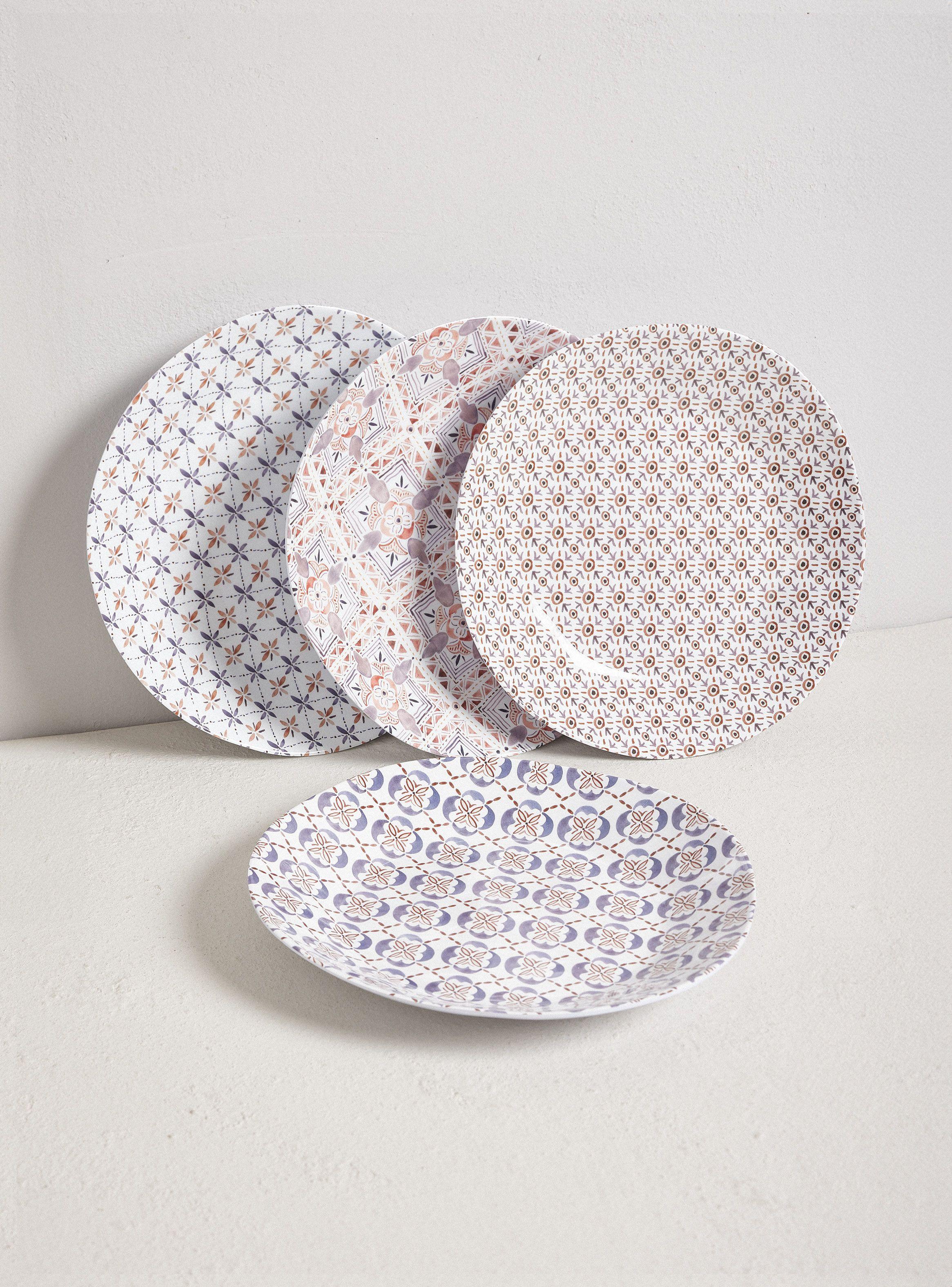 Set 4 Platos Principales Melamina Marruecos-0