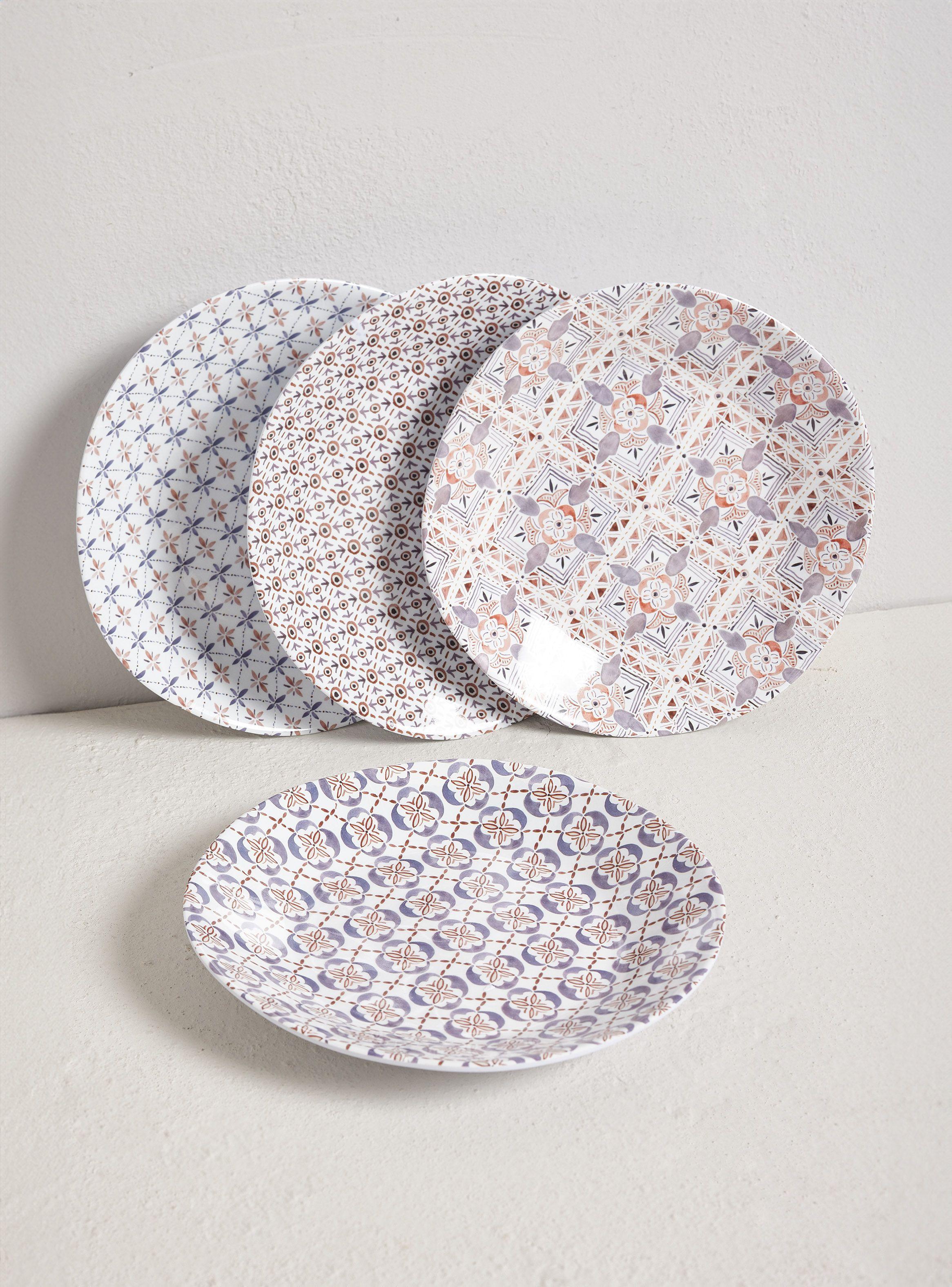 Set 4 Platos Laterales Melamina Marruecos-0