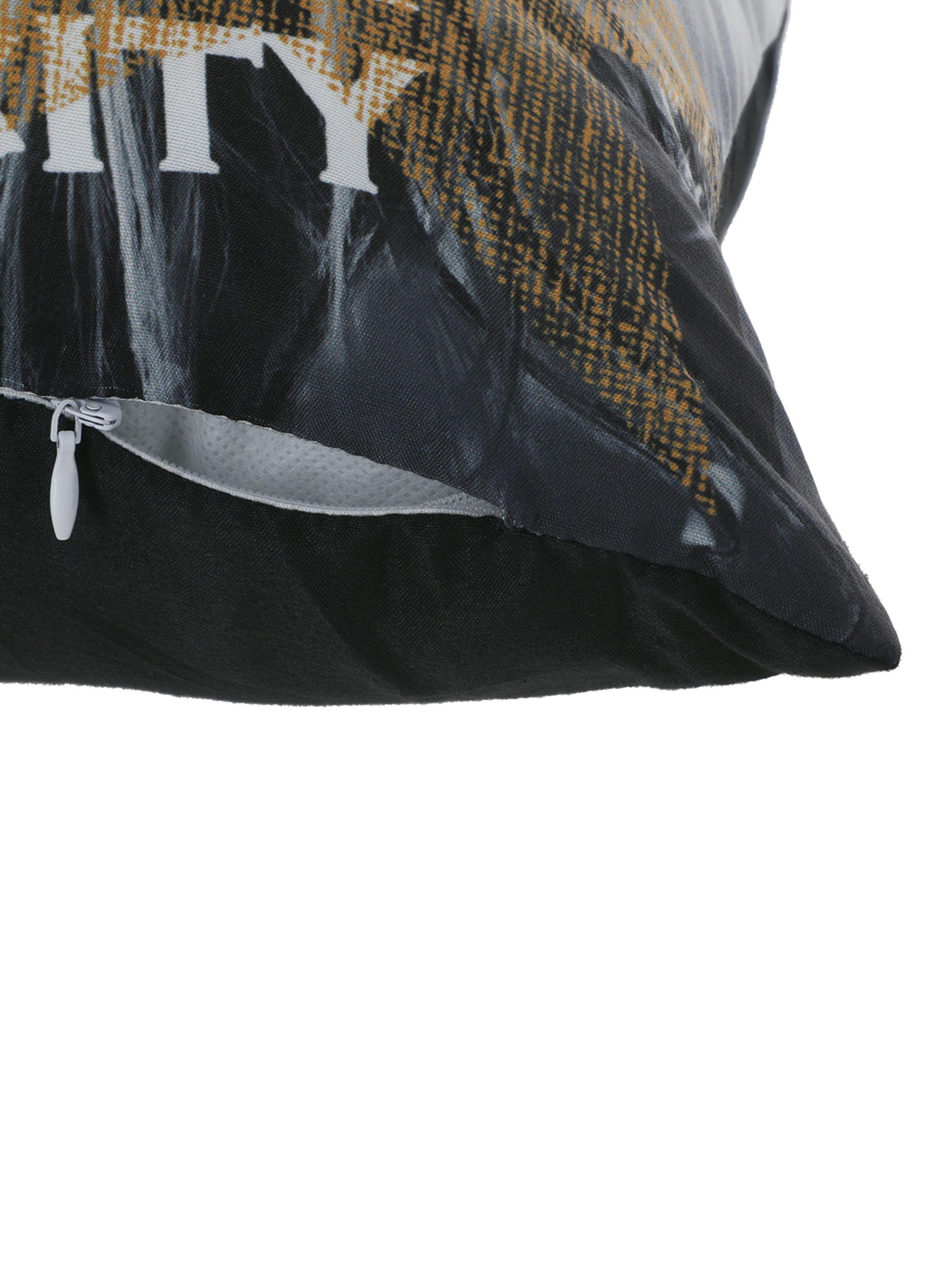 Cojín Sueño Blanco Rock Star NY II 45 x 45 cm Negro-2