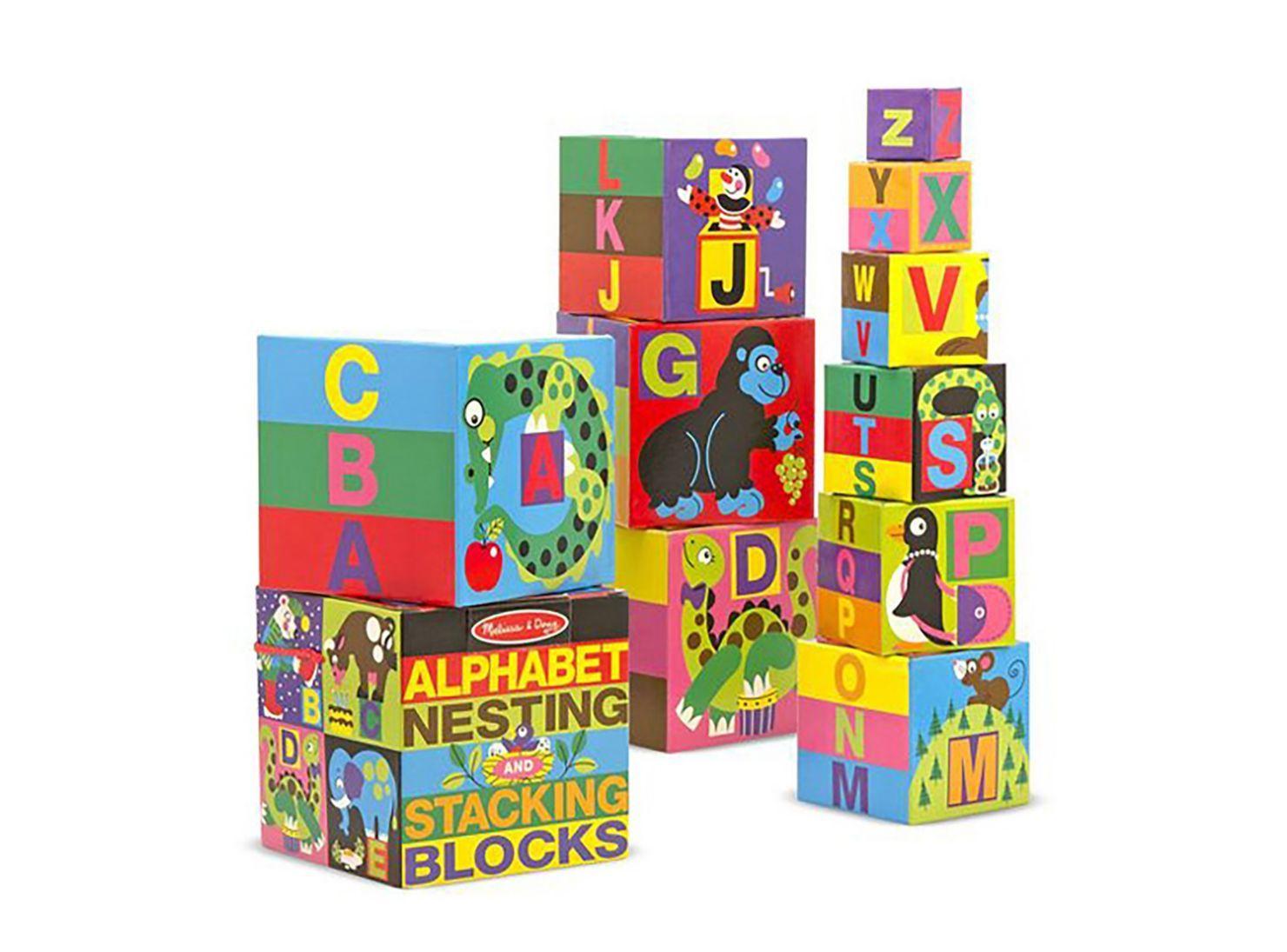 Melissa & Doug Cubos para apilar letras y animales Caramba-0